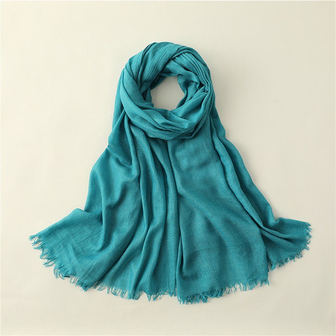DÖRÖY Seidenschal Sommer Seidenschal, Sonnenschutz modisch Schal Damen Schal einfarbig blau