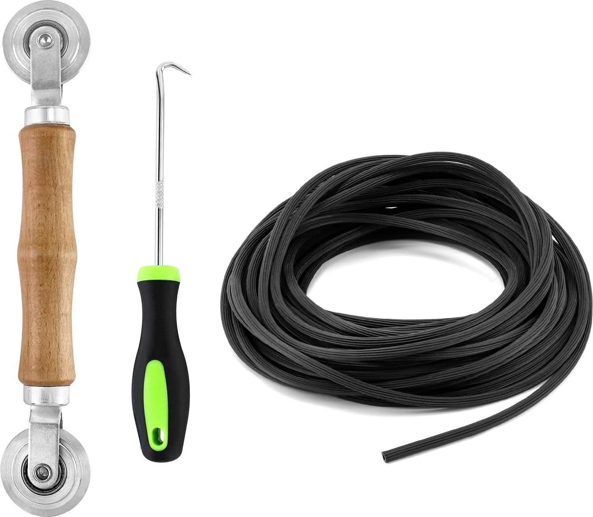 FELIXLEO Fliegengitter-Gewebe 6 in 1 Fliegengitter Reparatur Set mit Doppelrad Kedergummi 3mmx15m, (1-St)