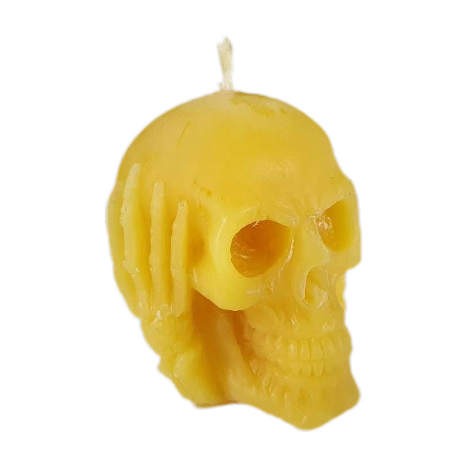 Aspinaworld Bienenwachskerze Totenkopf Kerze Hände an Ohren 5 cm – Gothic Kerze aus Bienenwachs (1-tlg)
