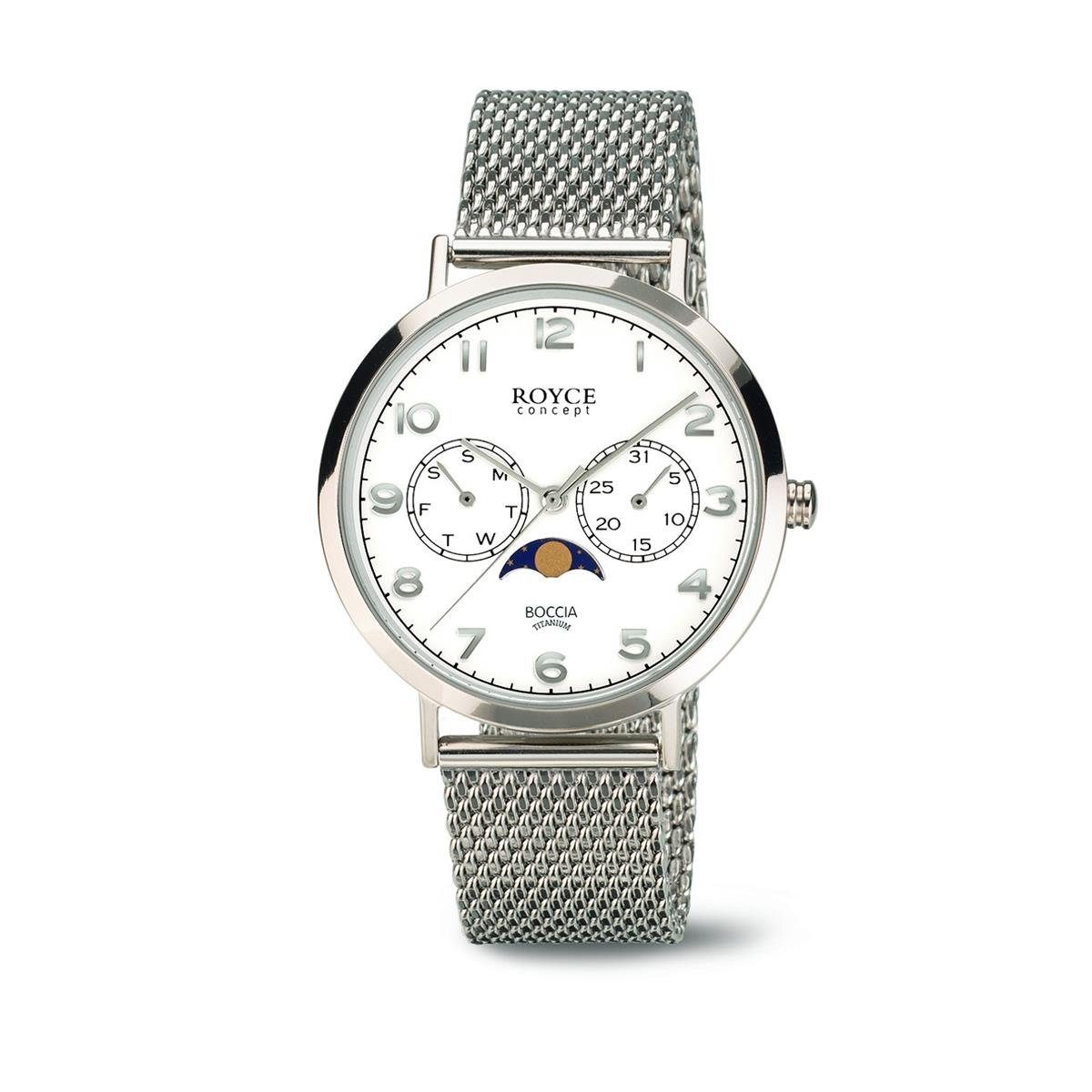 Quarzuhr Boccia Royce Damen Uhr 3612-04 Titan Quarz Mondphase