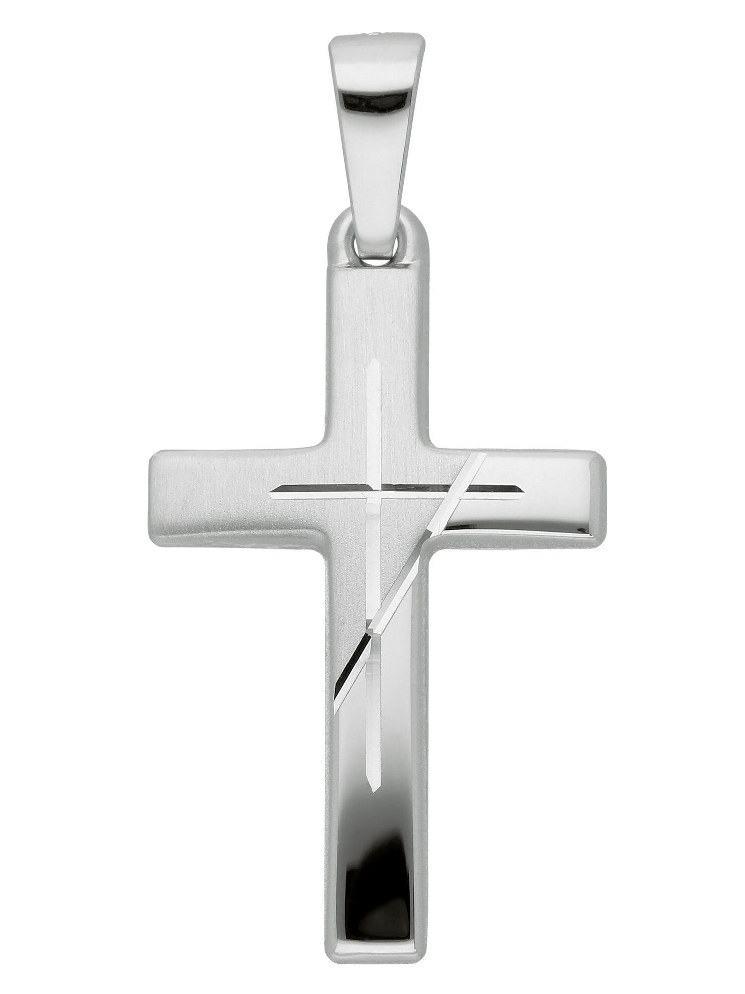 Kettenanhänger 333 Weißgold Kreuz Anhänger