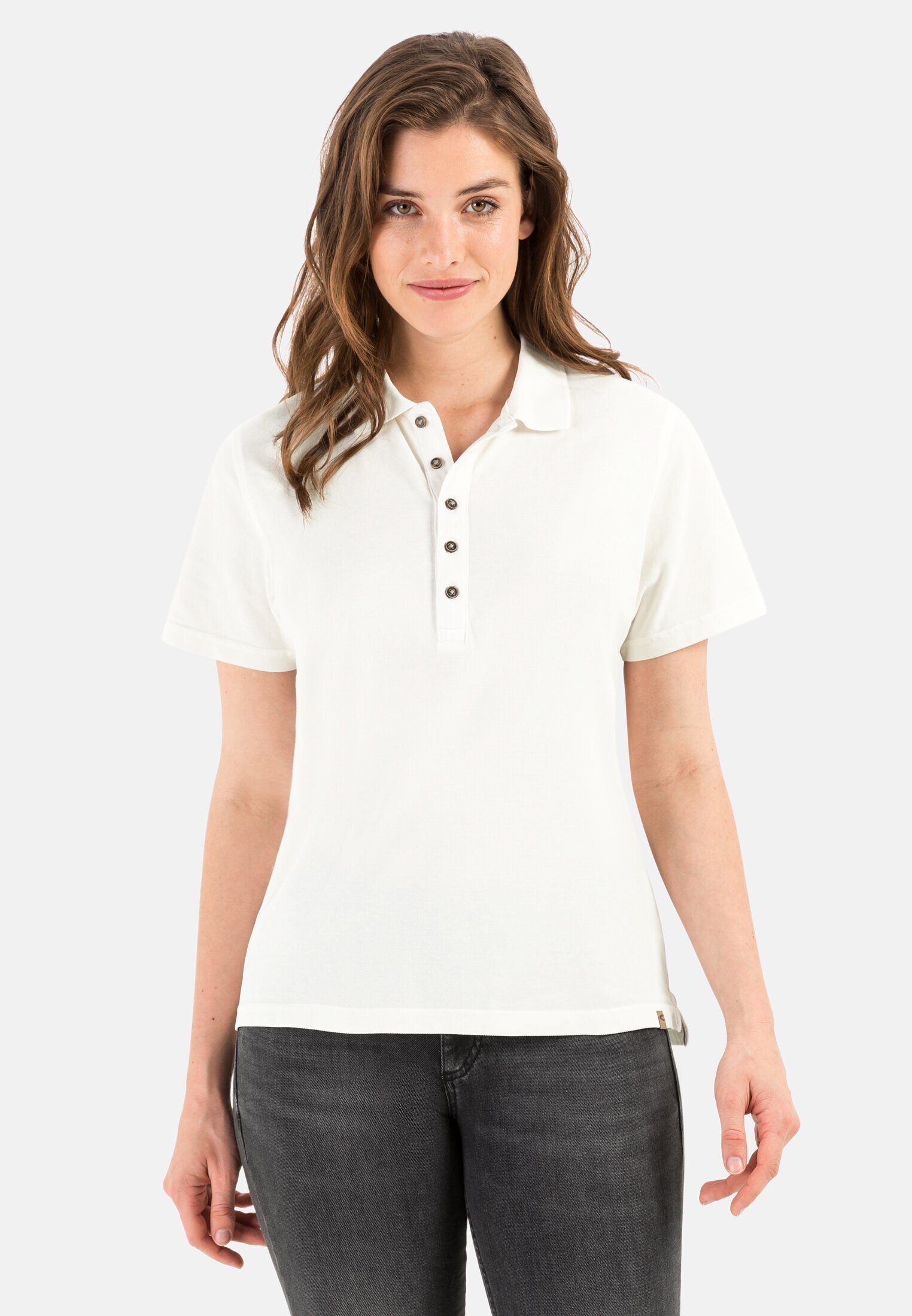 camel active Poloshirt aus Weiß Organic Cotton Shirts_Poloshirt