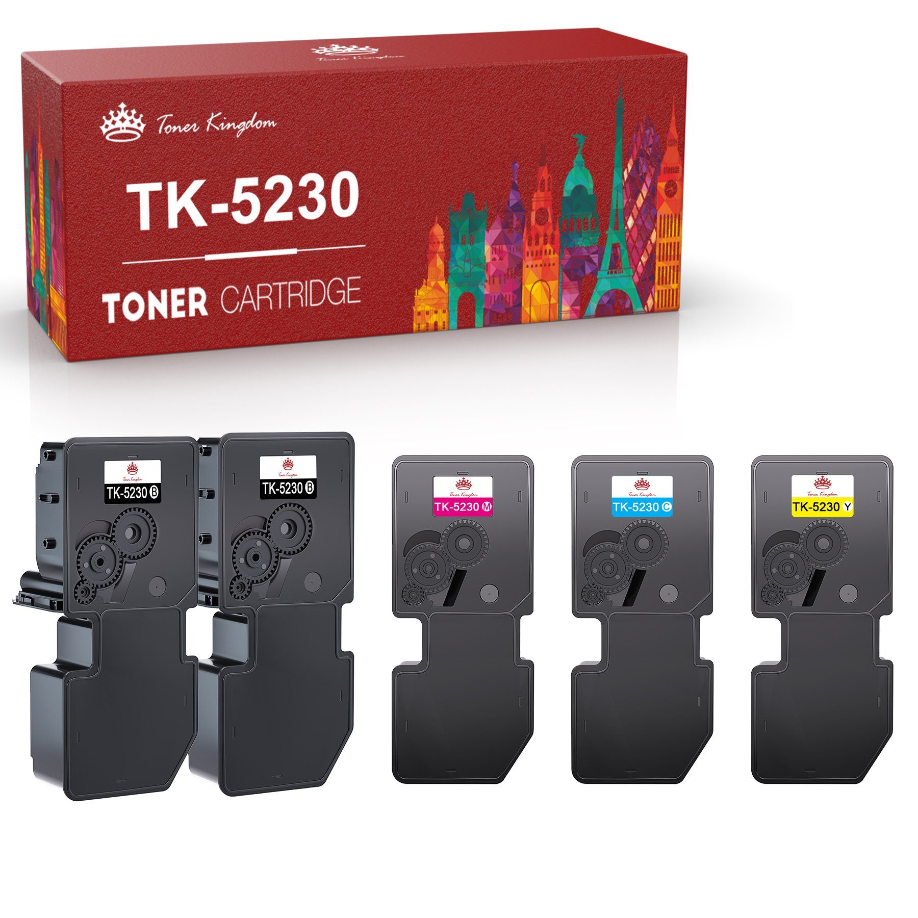 Toner Kingdom Tonerpatrone 5x für KYOCERA TK5230 Kyocera ECOSYS M5521CDW M5021CDW