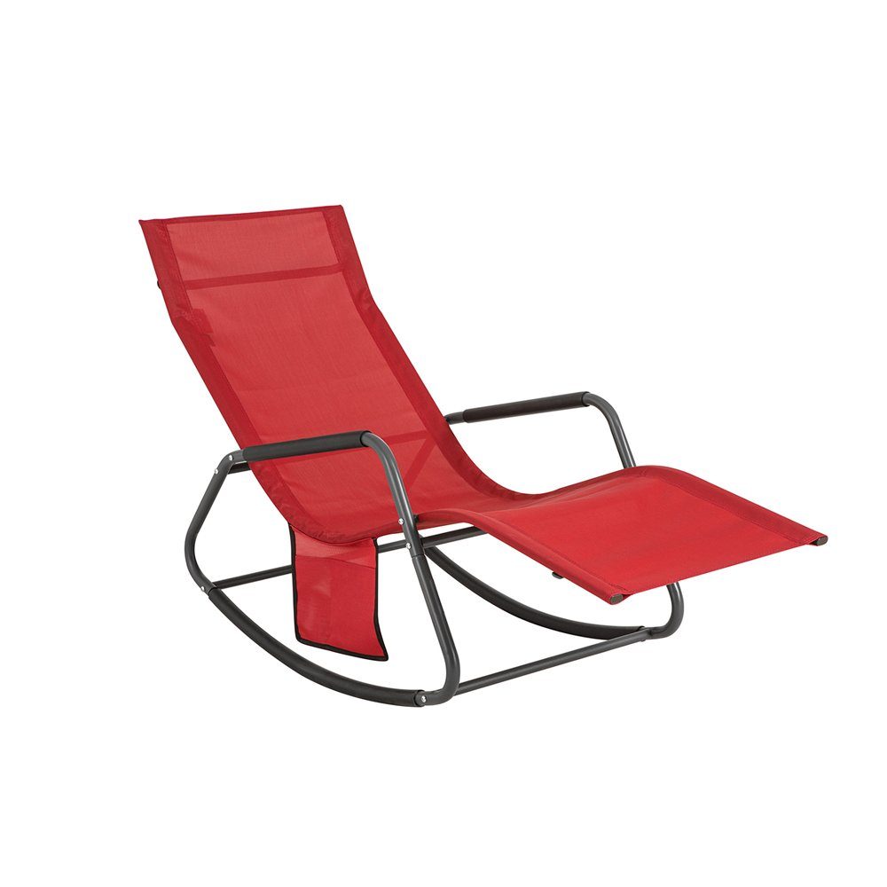 3-tlg Camping Rot Comfort Relaxstuhl Set Relaxsessel Liegestuhl für Garten 