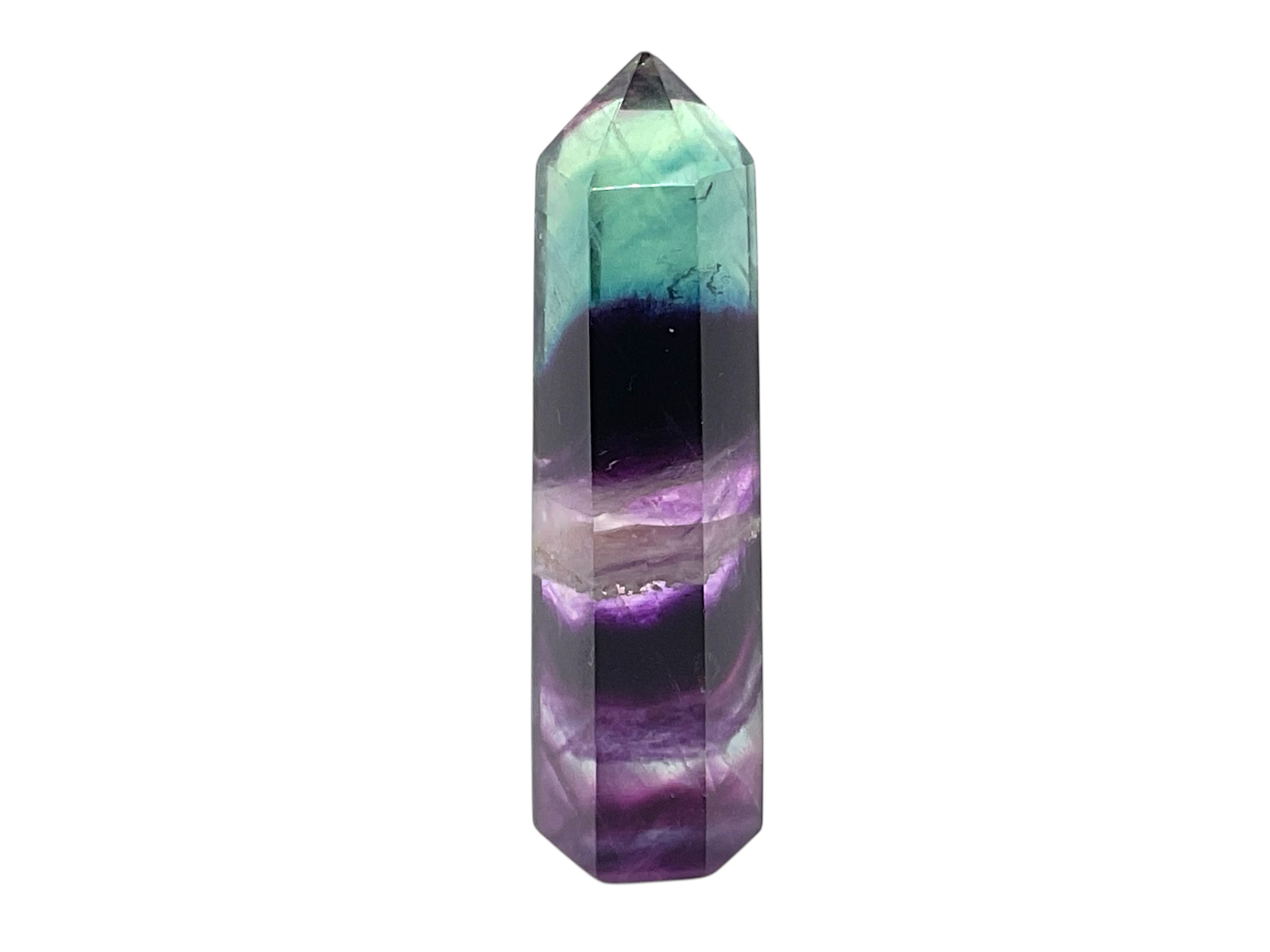 Steinfixx® Edelstein Regenbogenfluorit Obelisk 6cm Madagaskar, (40gr., 1-St., faszinierende besonders für Kinder), Heilstein-Schutzstein