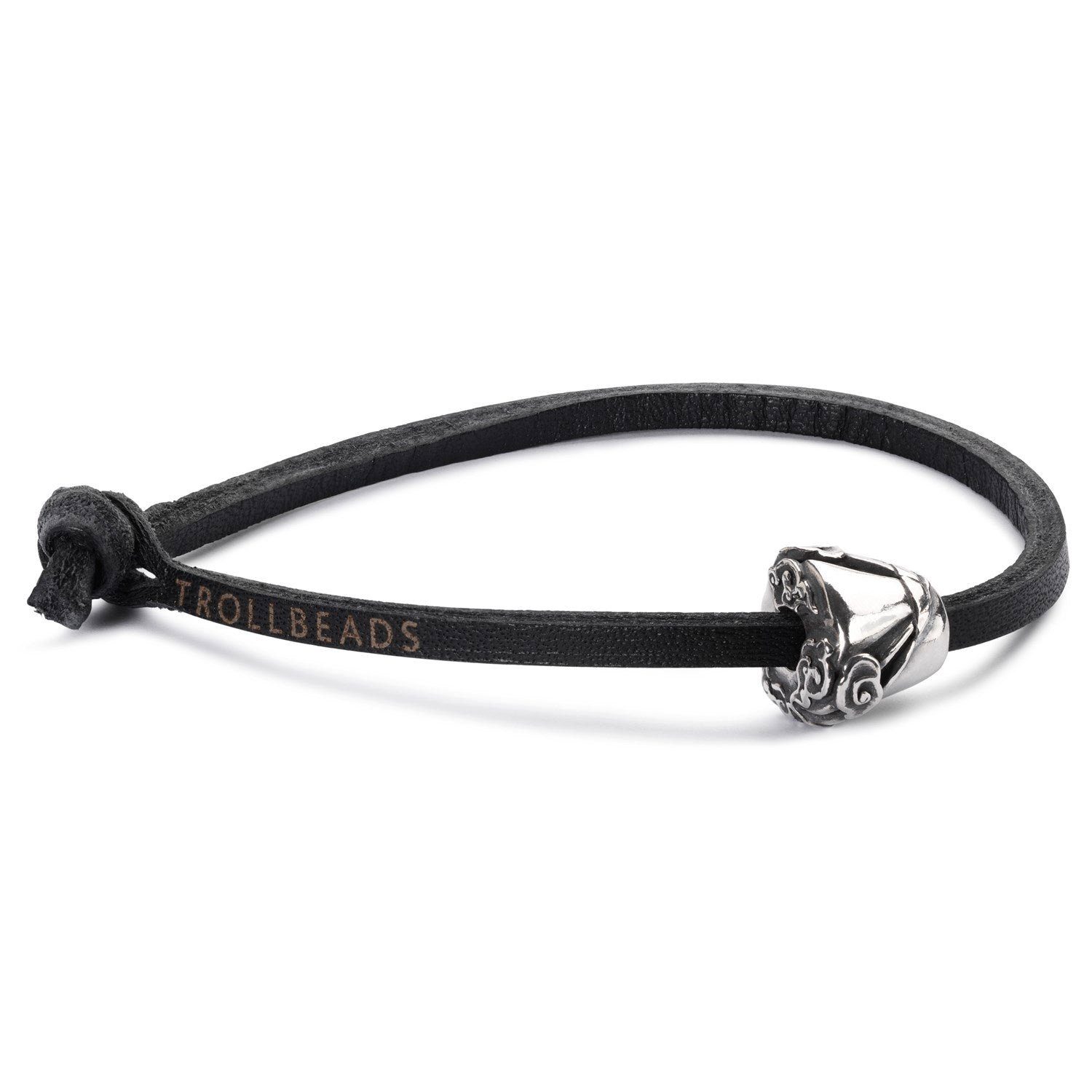 Trollbeads Armband Single Lederarmband, schwarz, TLEBR-00056