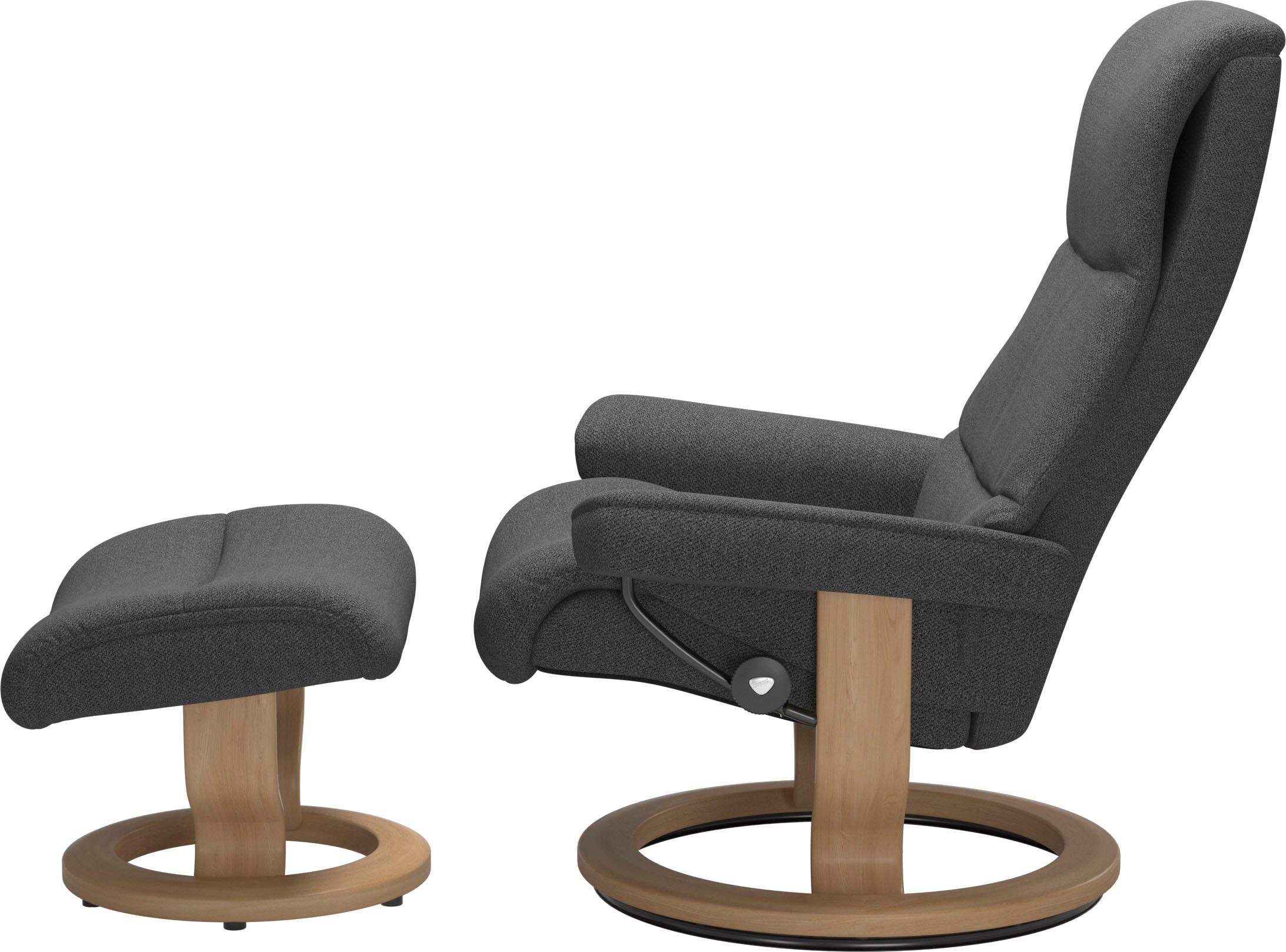 Stressless® Relaxsessel Base, L,Gestell Größe Eiche Relaxsessel View (Set, Classic mit mit Hocker)