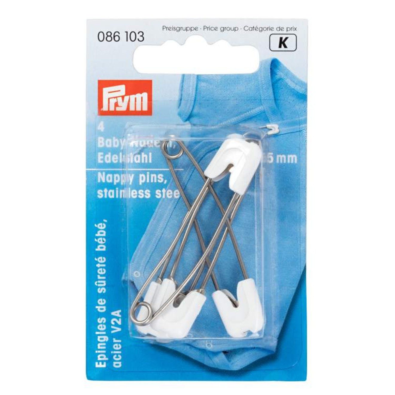 Prym Stricknadeln Baby-Sicherheitsnadeln 55 mm weiß 4 St