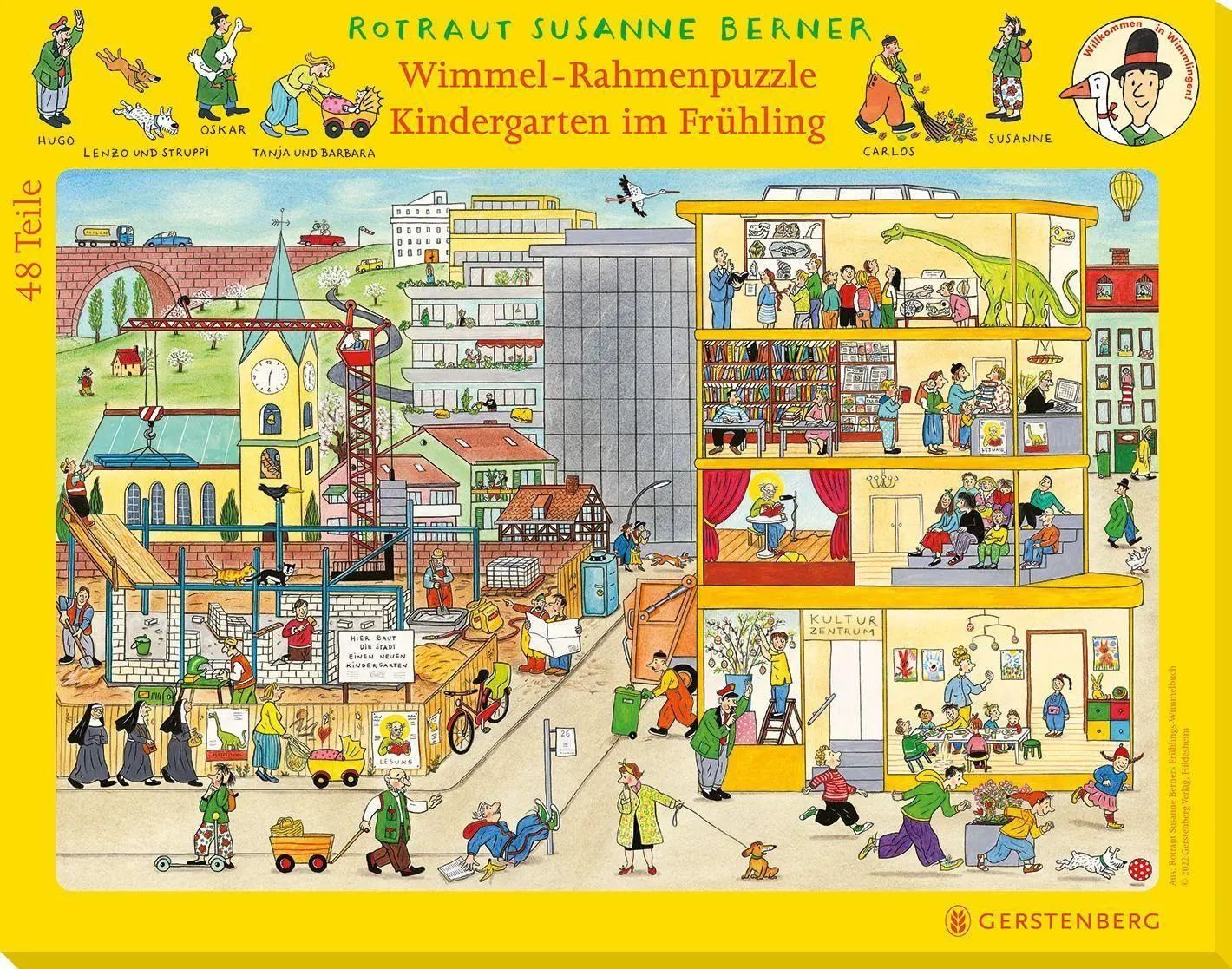 Gerstenberg Verlag Puzzle Wimmel-Rahmenpuzzle Frühling Motiv Kindergarten, Puzzleteile