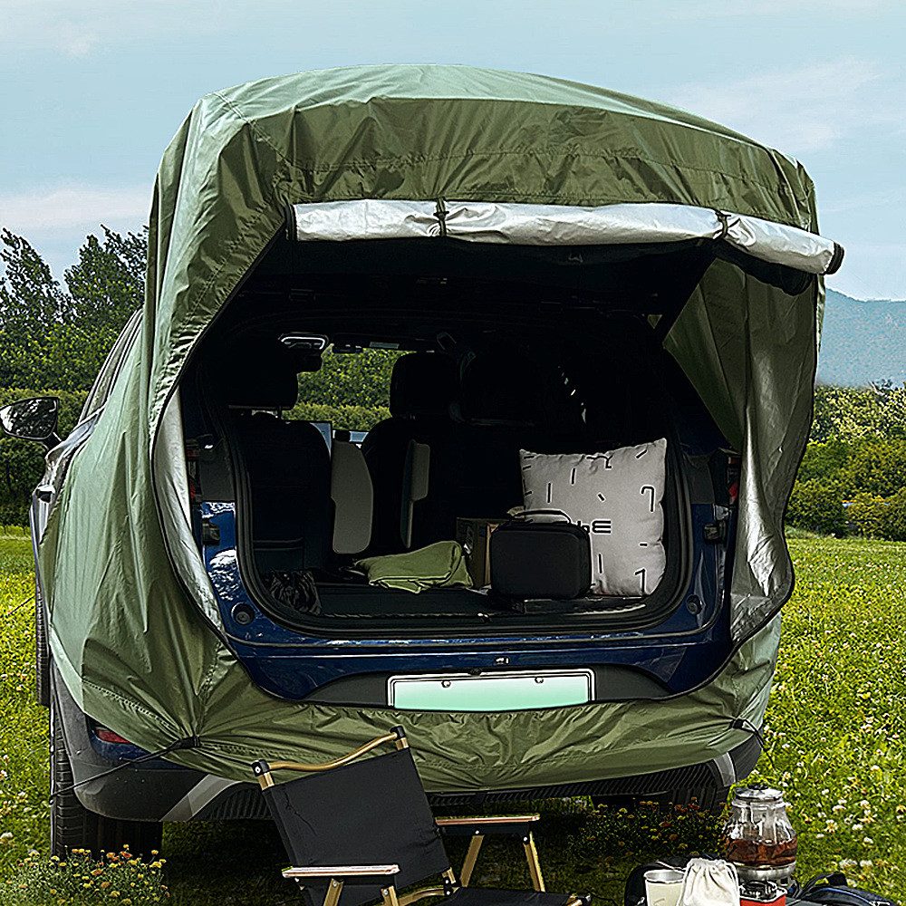 MECO Faltzelt Campingzelt SUV Auto-Heckzelt 2,0×1,2×2,4m, (Outdoor Kofferraum Zelt Erweiterung, Sonnenschutz Vordach für Reisen), 210D Oxford wasserdicht, Sonnenschutz
