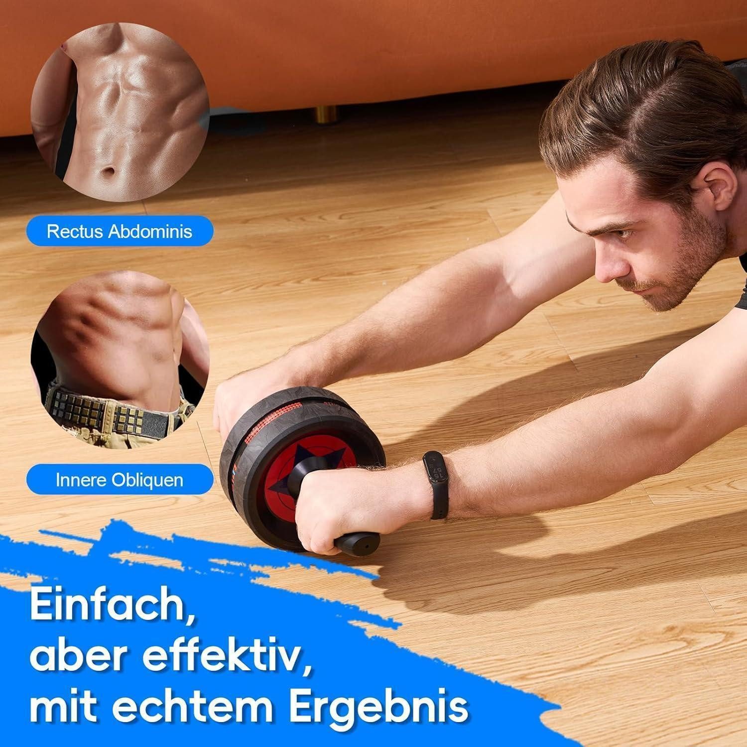 LuxusKollektion AB-Roller Bauchroller Bauchmuskeltrainer Kniematte Anfänger Profis Blau