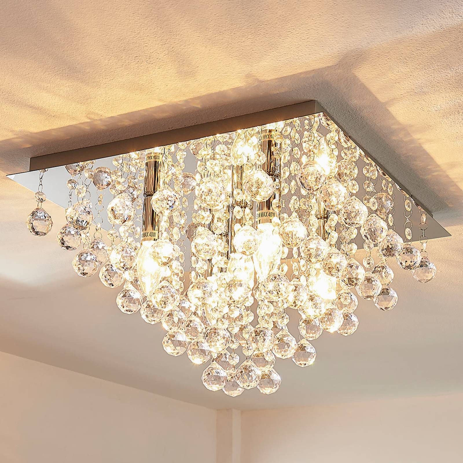 Lindby Deckenleuchten Annica, Metall, Transparent IP20, 5 x 40 W günstig online kaufen