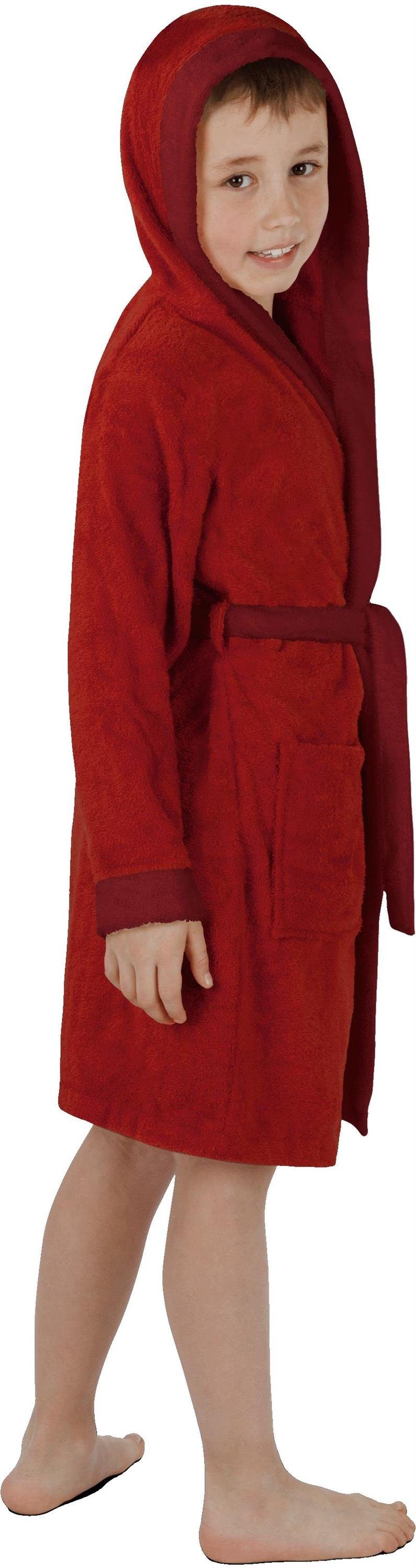 normani Kinderbademantel Kinder Bademantel aus Bio-Baumwolle Elounda, Bio-Baumwolle, Kapuze, Bindegürtel, Kinderbademantel aus weichem und schadtsofffreiem Mate – Bild 4 von 5