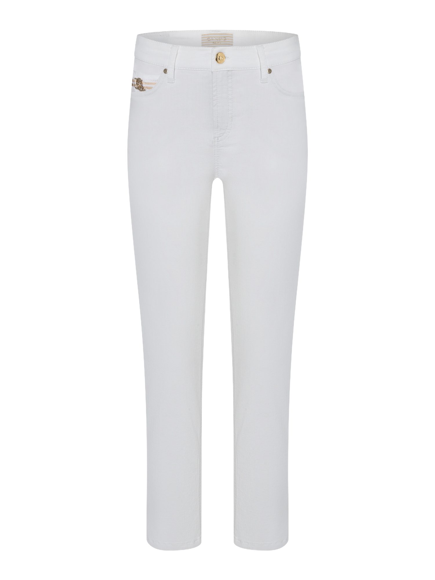 Cambio Stretch-Hose weiß,Casual,Baumwolle,Unifarben,Slim Fit,Mittel