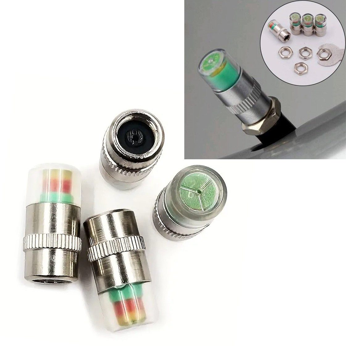 Sitzbank Ventilkappen Reifendruck Überwachung Motorrad / Quad / ATV RD14 4 Stüc