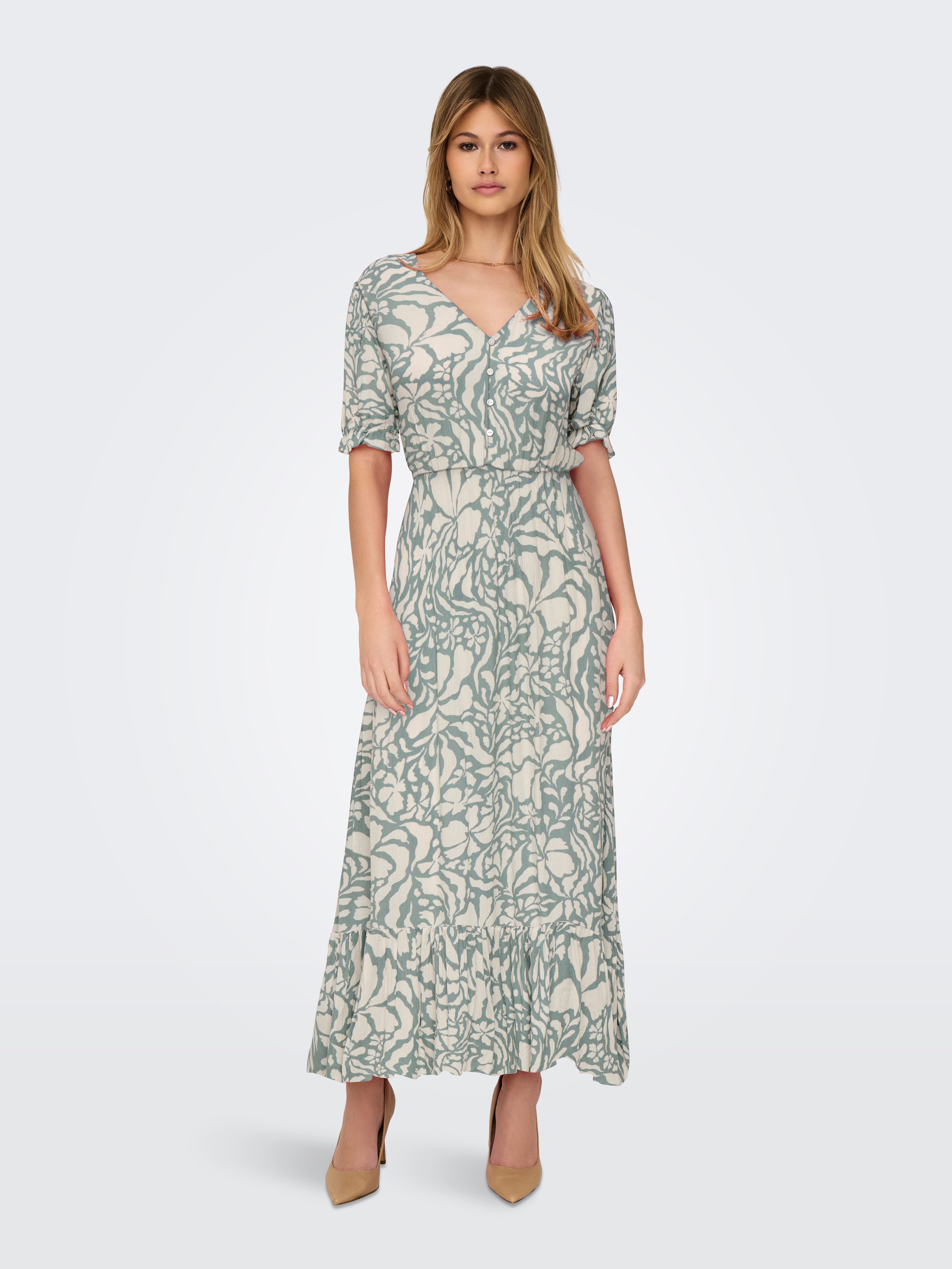 ONLY Maxikleid ONLCHIANTI S/S LONG DRESS WVN NOOS Viskose, regular fit