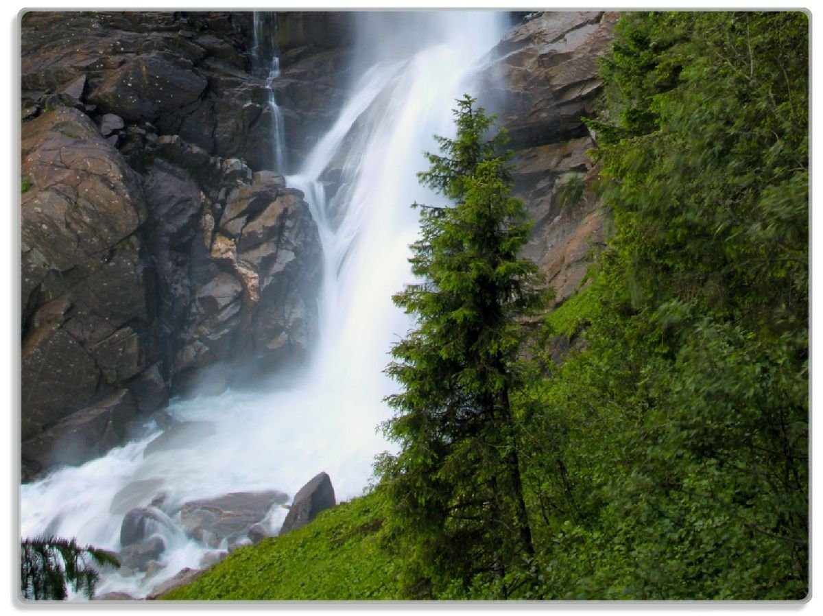 Wallario Schneidebrett Wasserfall, ESG-Sicherheitsglas, (inkl. rutschfester Gummifüße 4mm, 1-St), 30x40cm