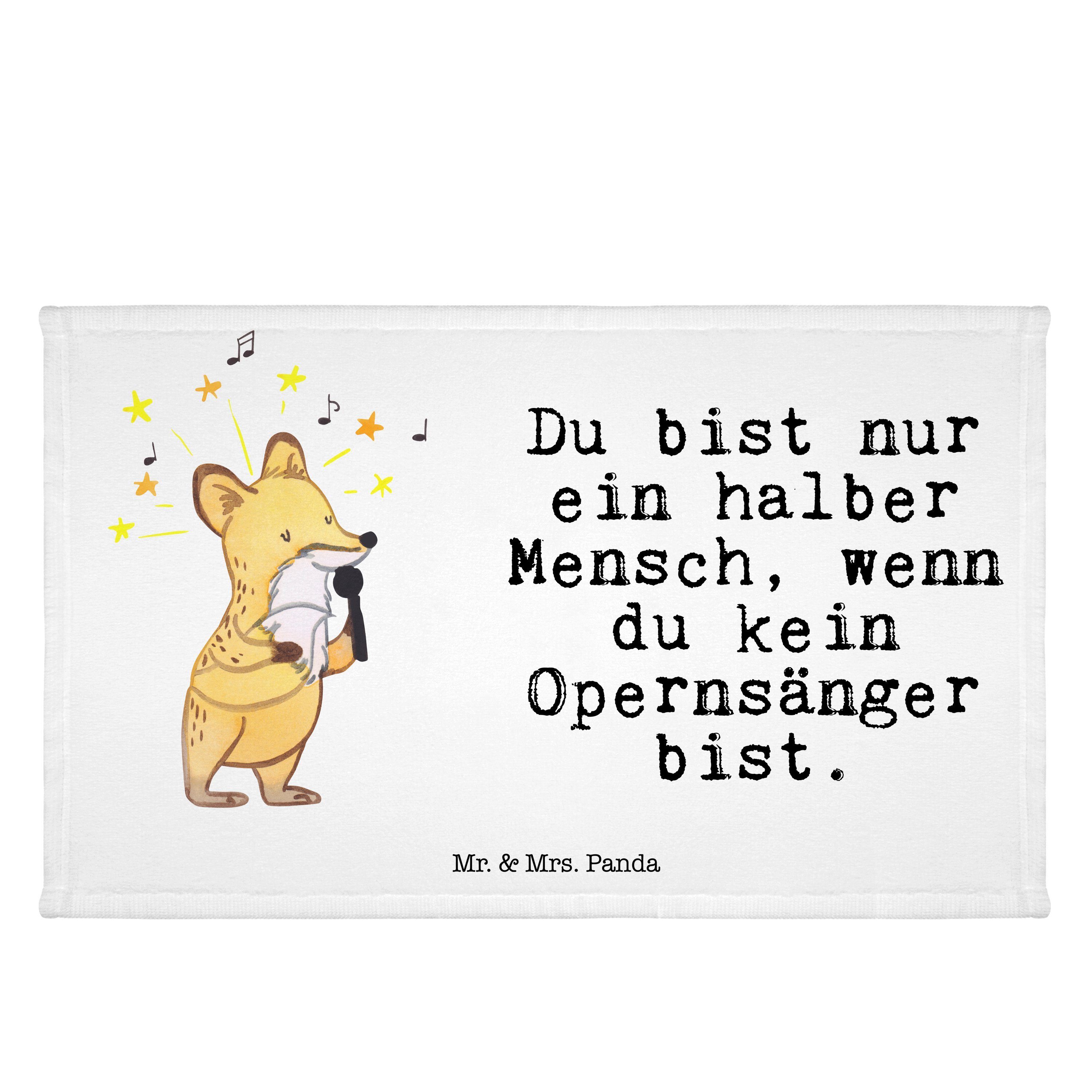 Mr. & Mrs. Panda Handtuch Opernsänger mit Herz - Weiß - Geschenk, Kollegin, Gästetuch, Reisehan, (1-St)