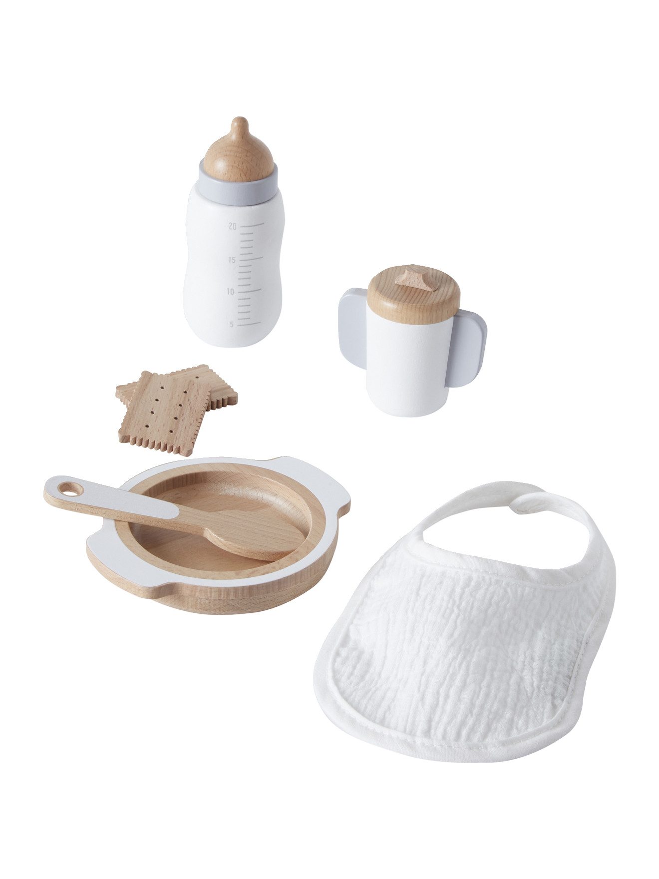 Puppen Accessoires-Set Puppengeschirr aus Holz