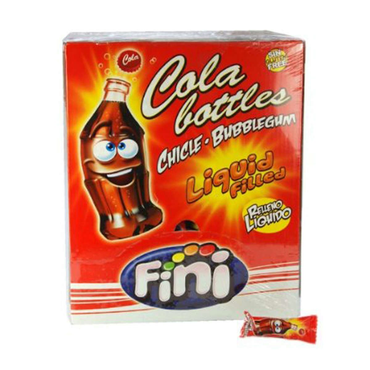 Fini Süßigkeit, Bubble Gum Boom Cola Bottles gefüllt Glutenfrei 200 Stück Display