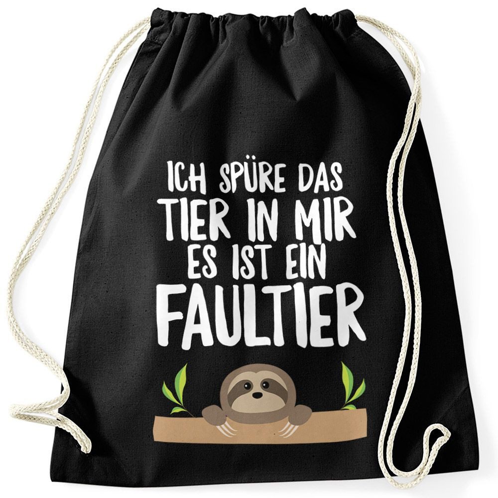 MoonWorks Turnbeutel Turnbeutel mit Faultier Ich spüre das Tier in mir, es ist ein