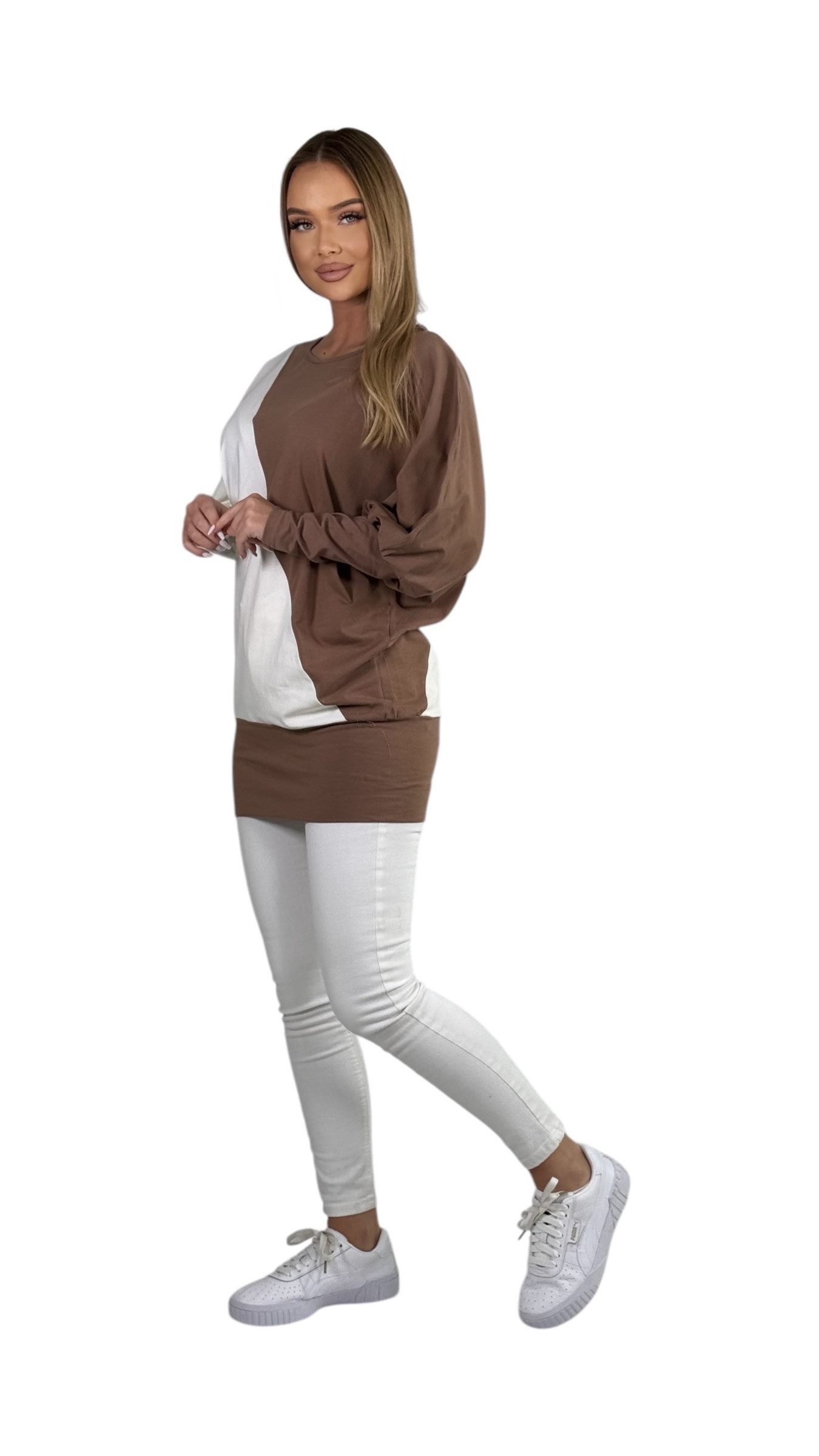 Mississhop Langarmshirt Bluse Tunika Longshirt mit Fledermausärmeln M.KIng – Bild 5 von 5
