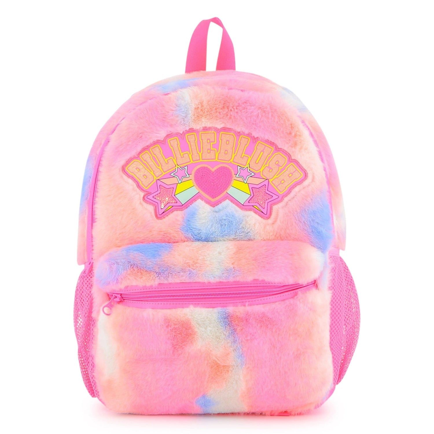 Billieblush Kinderrucksack BILLIEBLUSH Flauschiger Rucksack Schultasche mit Herz Stern und Regenb