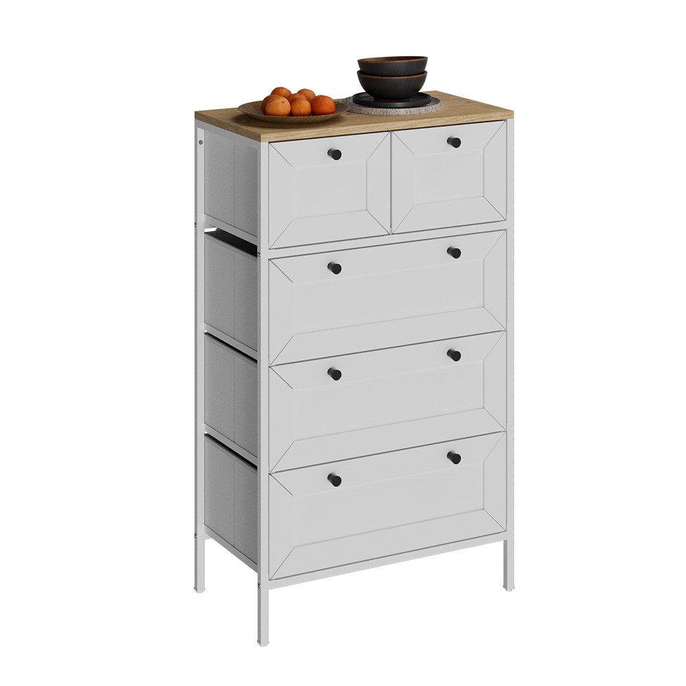 Vicco Kommode Belaro, Weiß, 56 x 95 cm mit 5 Schubladen