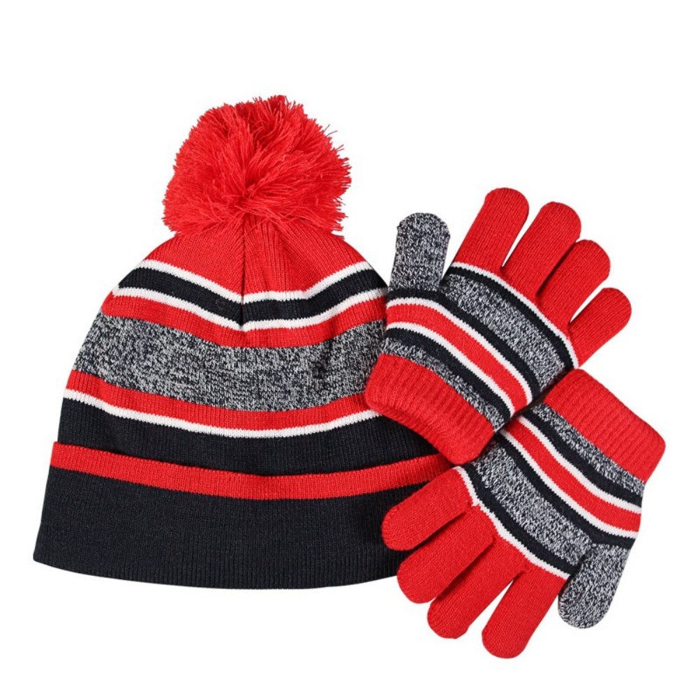 Blusmart Mütze & Schal Zweiteiliges Winterset aus Mütze und Handschuhen für Kinder (Geeignet für Kinder von 3 bis 8 Jahren, Warm und dick) Für Mädchen und Jungen geeignet
