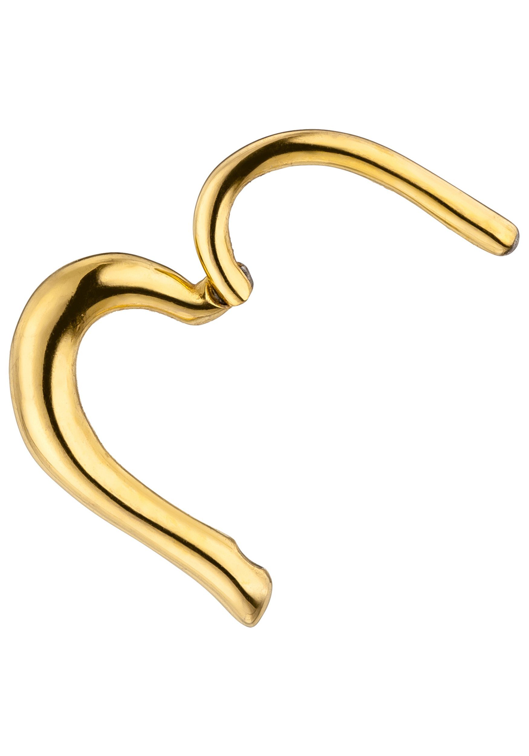 JOBO Nasenpiercing, Segmentring Herz Edelstahl goldfarben