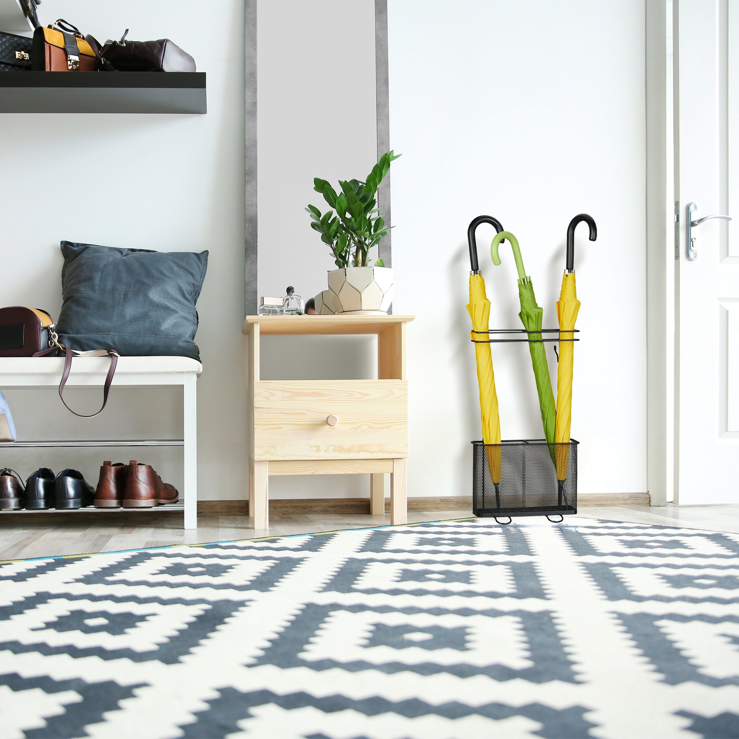 relaxdays Schirmständer Regenschirmständer aus Metall, schwarz günstig online kaufen