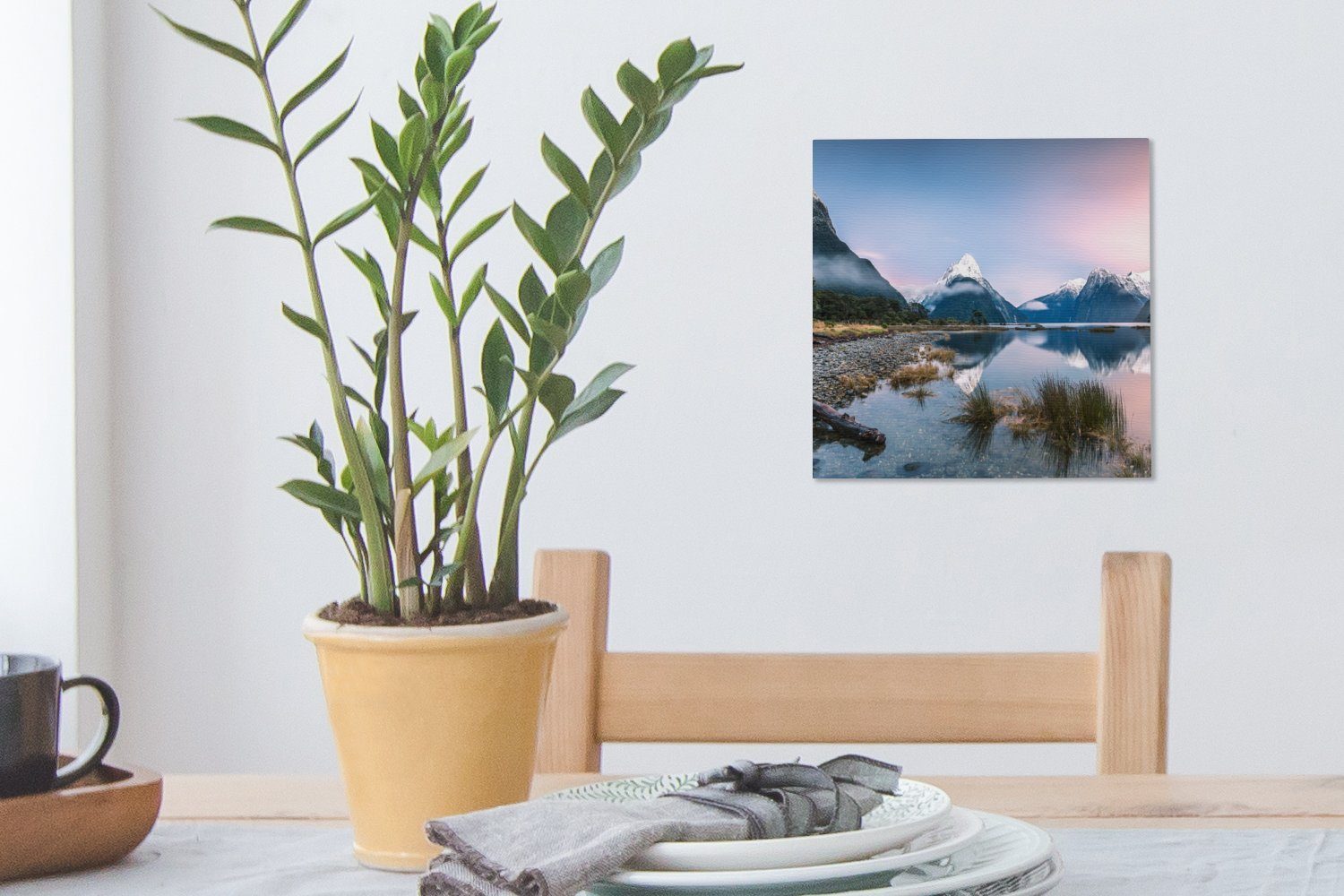 OneMillionCanvasses® Leinwandbild Sonnenaufgang Leinwand Bilder St), Schlafzimmer für Ozeanien, in Fiordland-Nationalpark Wohnzimmer im (1