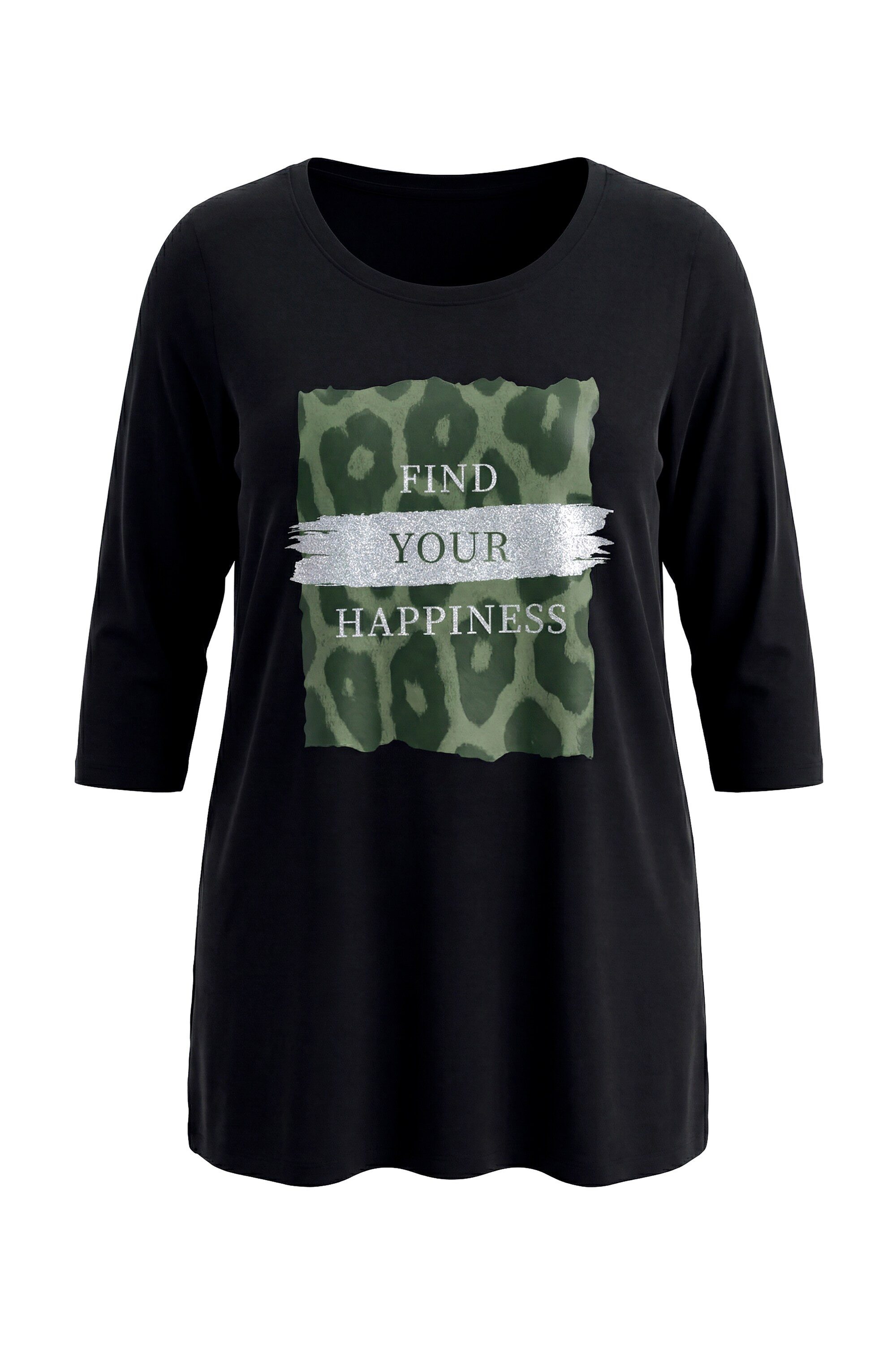 Angel of Style Longshirt T-Shirt A-Linie Glitzer-Motiv mit Schriftzug günstig online kaufen