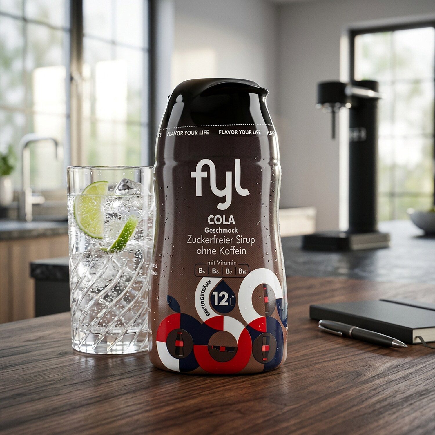 Getränke-Sirup, 1 x 48 ml, Cola zuckerfreier Sirup für – ohne Koffein