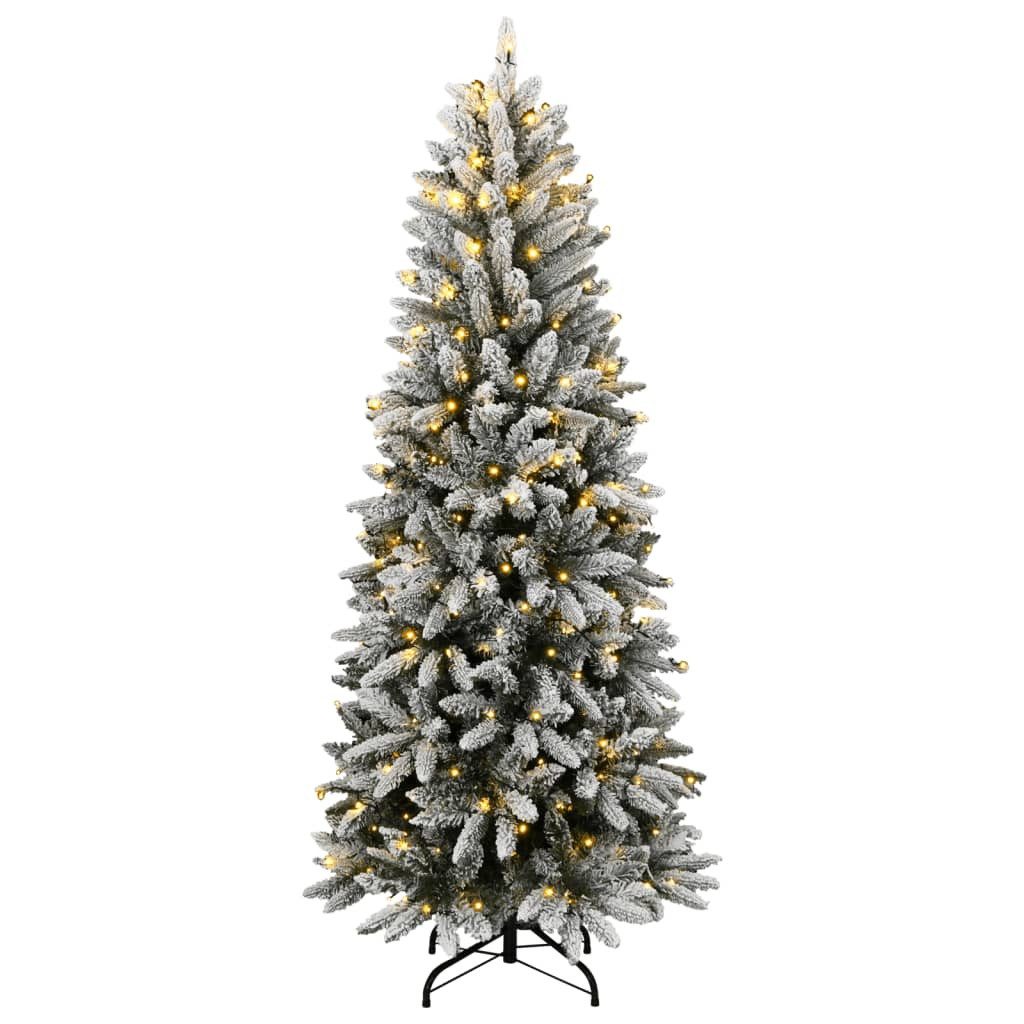 Kunstpflanze, vidaXL, Künstlicher Weihnachtsbaum mit Schnee 150 LEDs 120 cm
