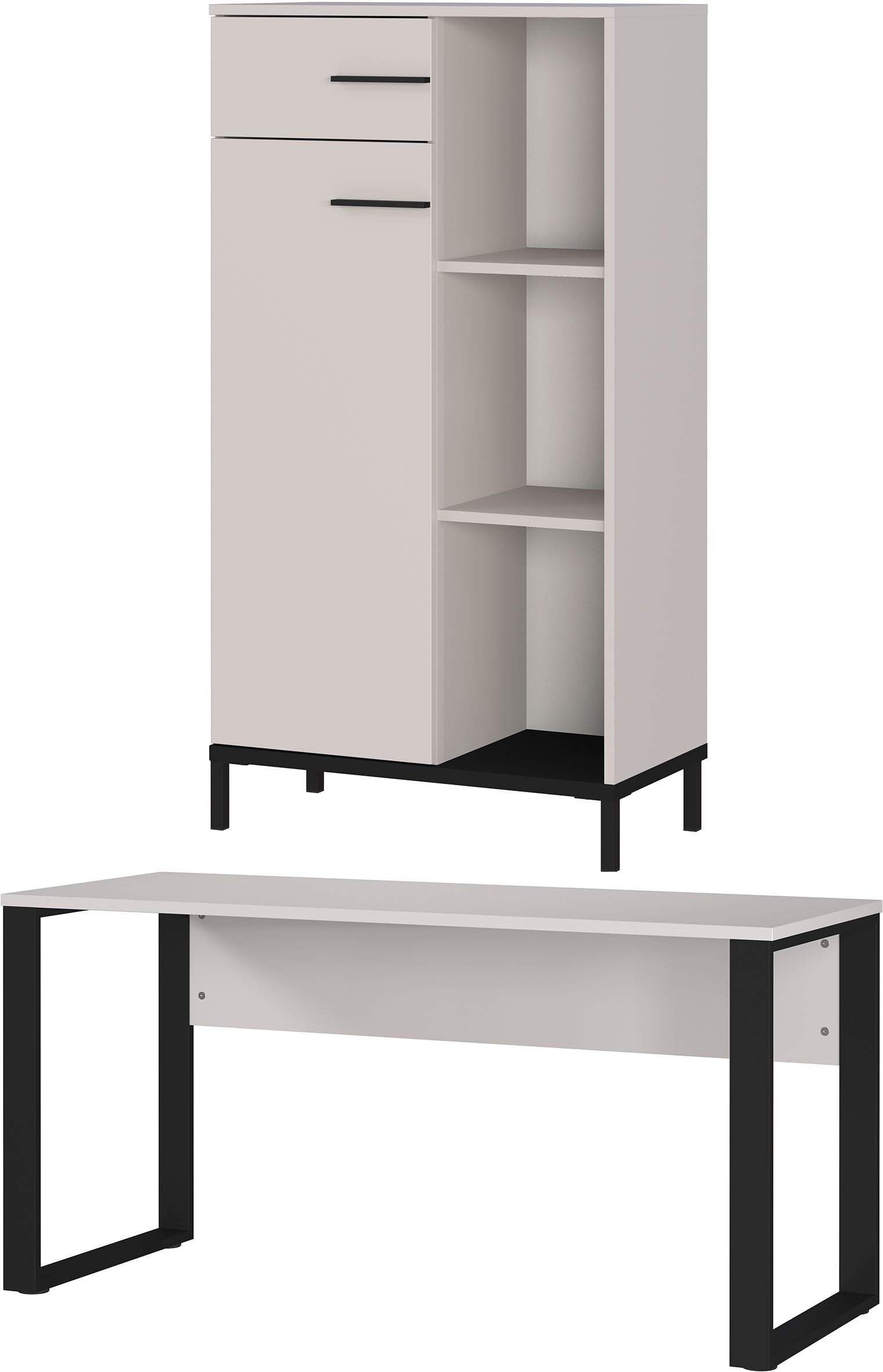 GERMANIA Büromöbel-Set GW-Rovigo, (2-tlg), Schreibtisch mit Knieblende, Made in Germany