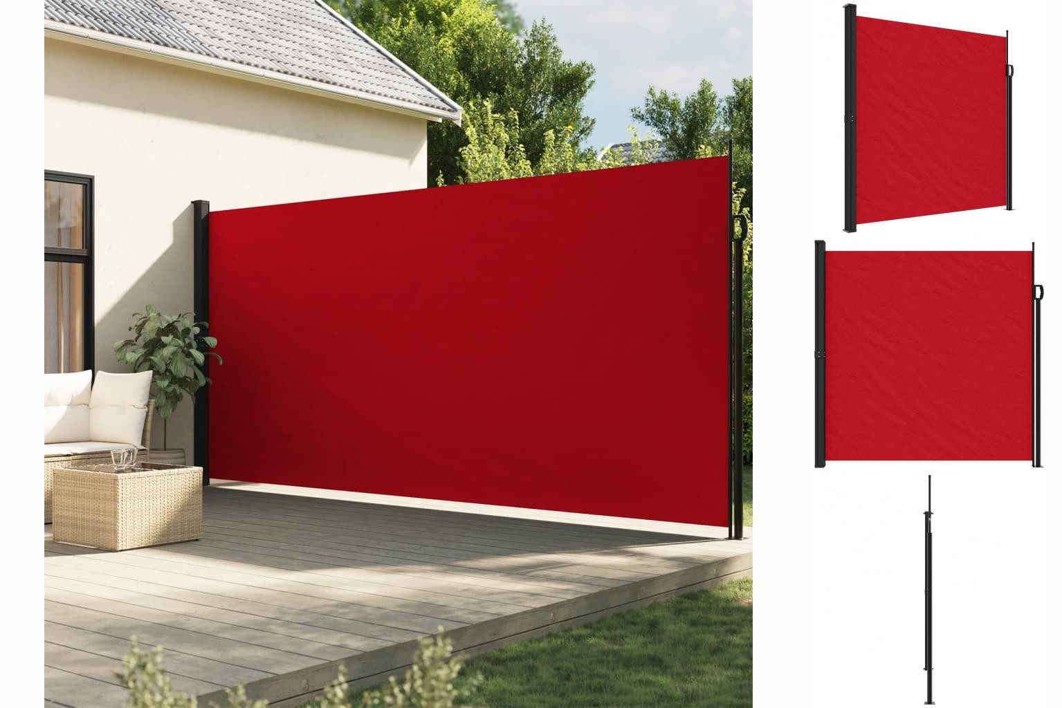 vidaXL Seitenmarkise Seitenmarkise Ausziehbar Rot 200x500 cm