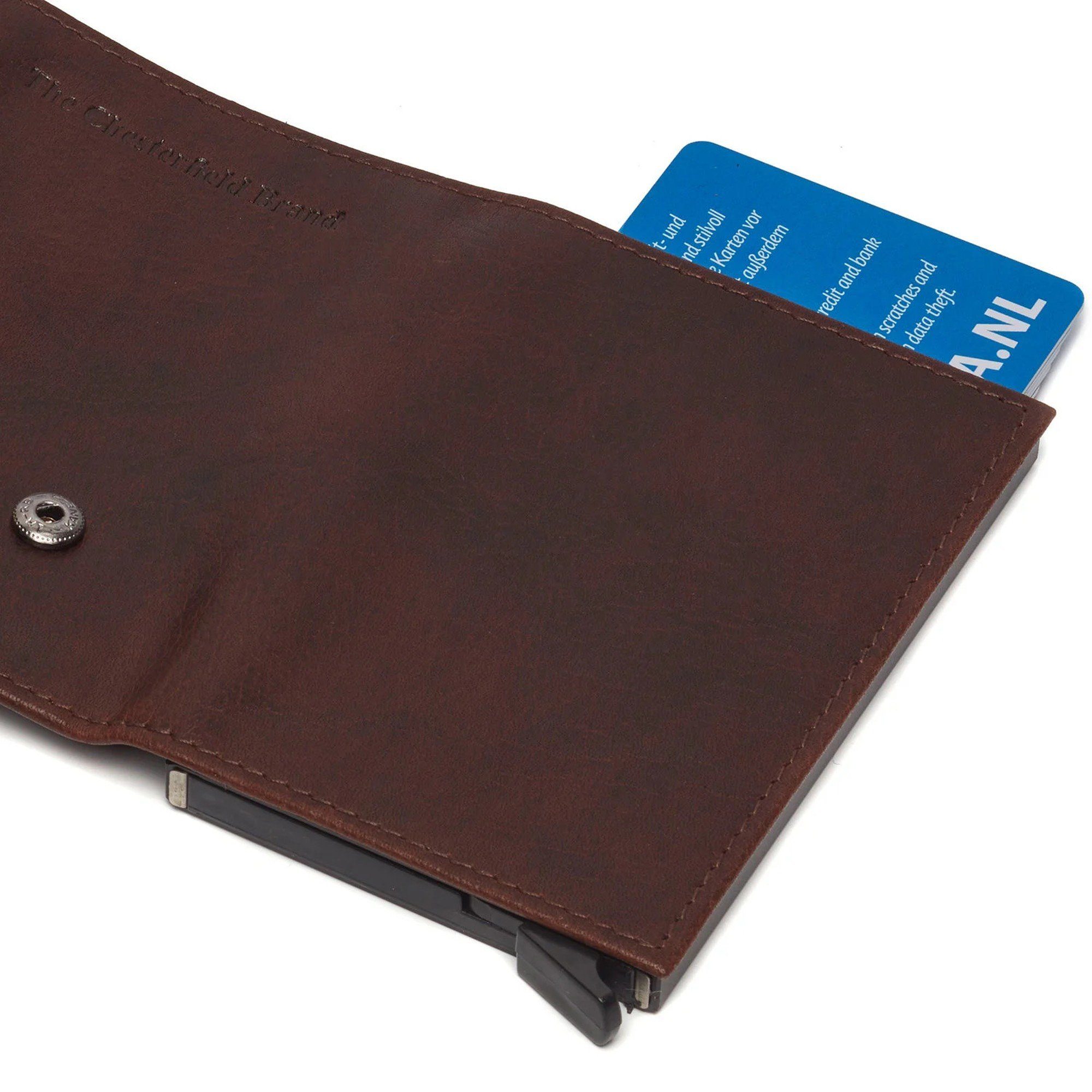 10 Brand 6cc Chesterfield Geldbörse Mannheim brown - The Kreditkartenetui cm (1-tlg) RFID