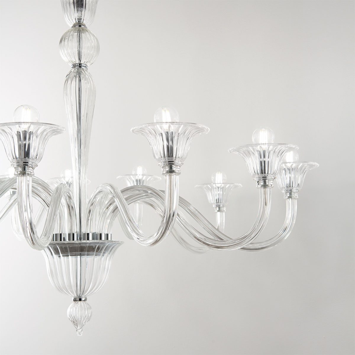 Ideal Lux Kronleuchter Ideal Lux Brigitta SP8 Glas Kronleuchter 8-flammig, Ø: 89 cm, LED wechselbar, Hängeleuchte