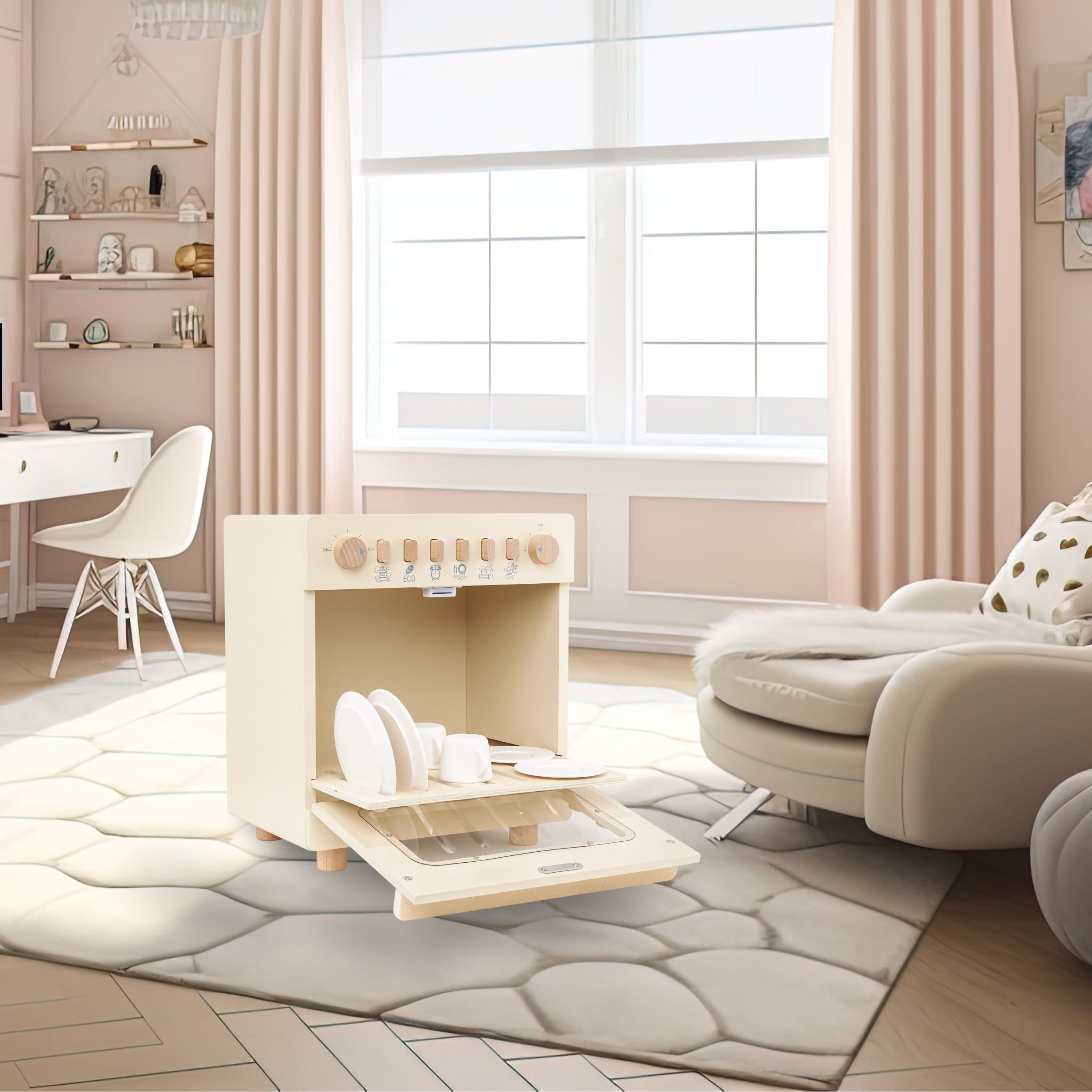 Mamabrum Kinder-Geschirrspüler Holz Geschirrspüler Spielzeug für Kinder mit günstig online kaufen