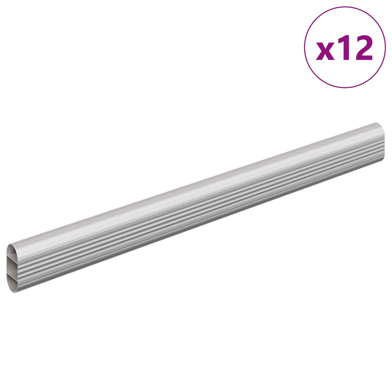 vidaXL Kleiderbügel Kleiderstange 12 pcs Silber 764 x 15 x 29 mm Aluminiumlegierung, (12-tlg)
