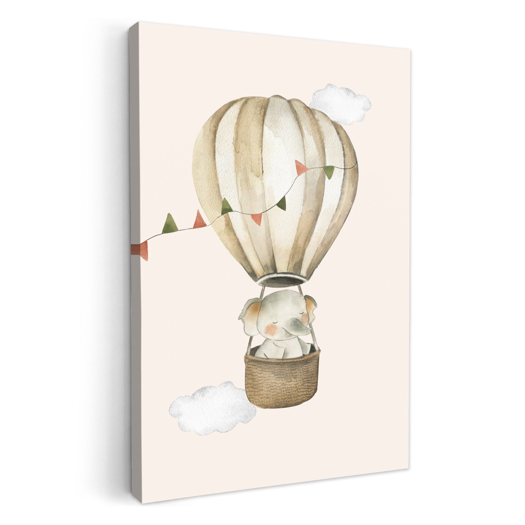 OneMillionCanvasses® Leinwandbild Heißluftballon - Elefant - Aquarell - Bei günstig online kaufen