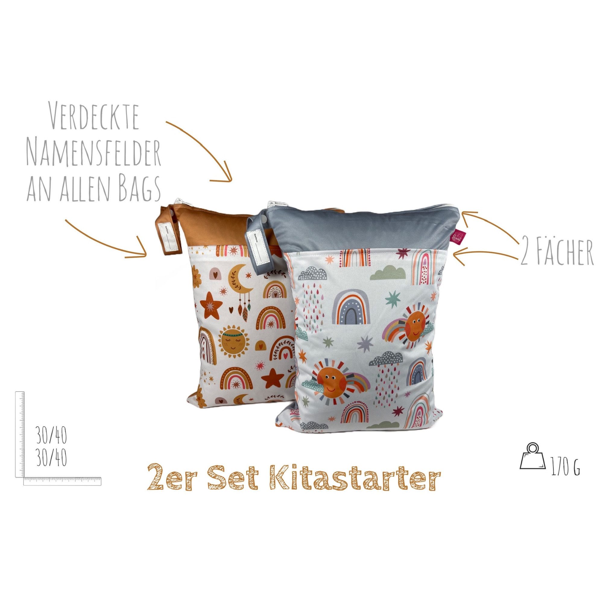 WeBaDa Wäschesack Wetbag Sets viele Motive (Spar-Set, 2er-Set), waschbar, geruchsdicht, schließt Feuchtigkeit ein – Bild 2 von 3