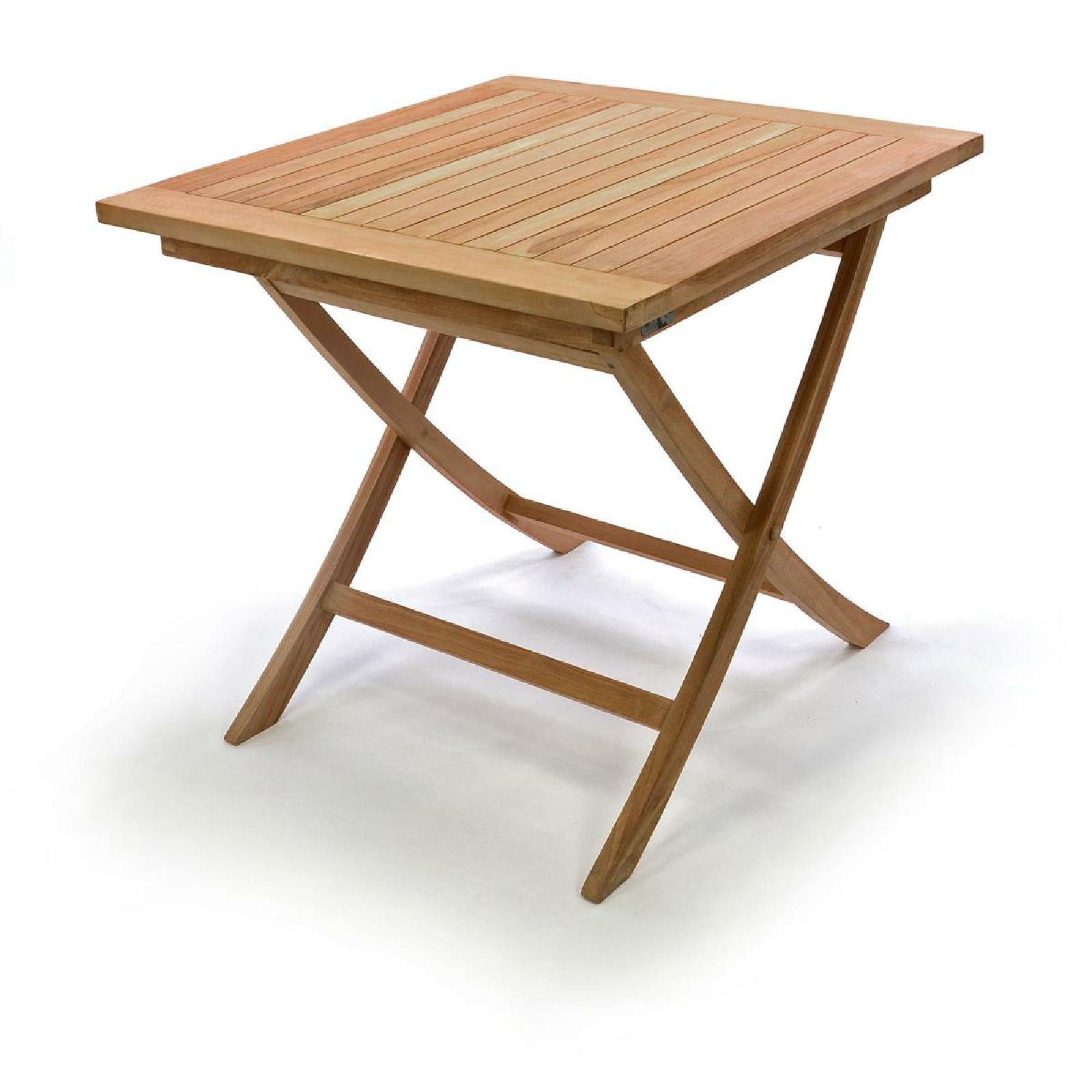 VCM Gartentisch Teak 75x80x80cm, Balkontisch, hochwertig Teak Holz, Gartenmöbel