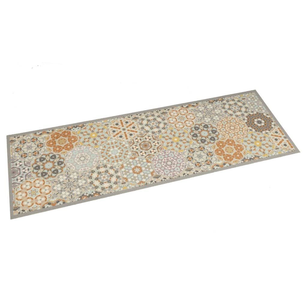 vidaXL Teppich Läufer Brücke Küchenteppich Waschbar Sechseck Pastell 45x150 cm Samt, Höhe: 0 mm