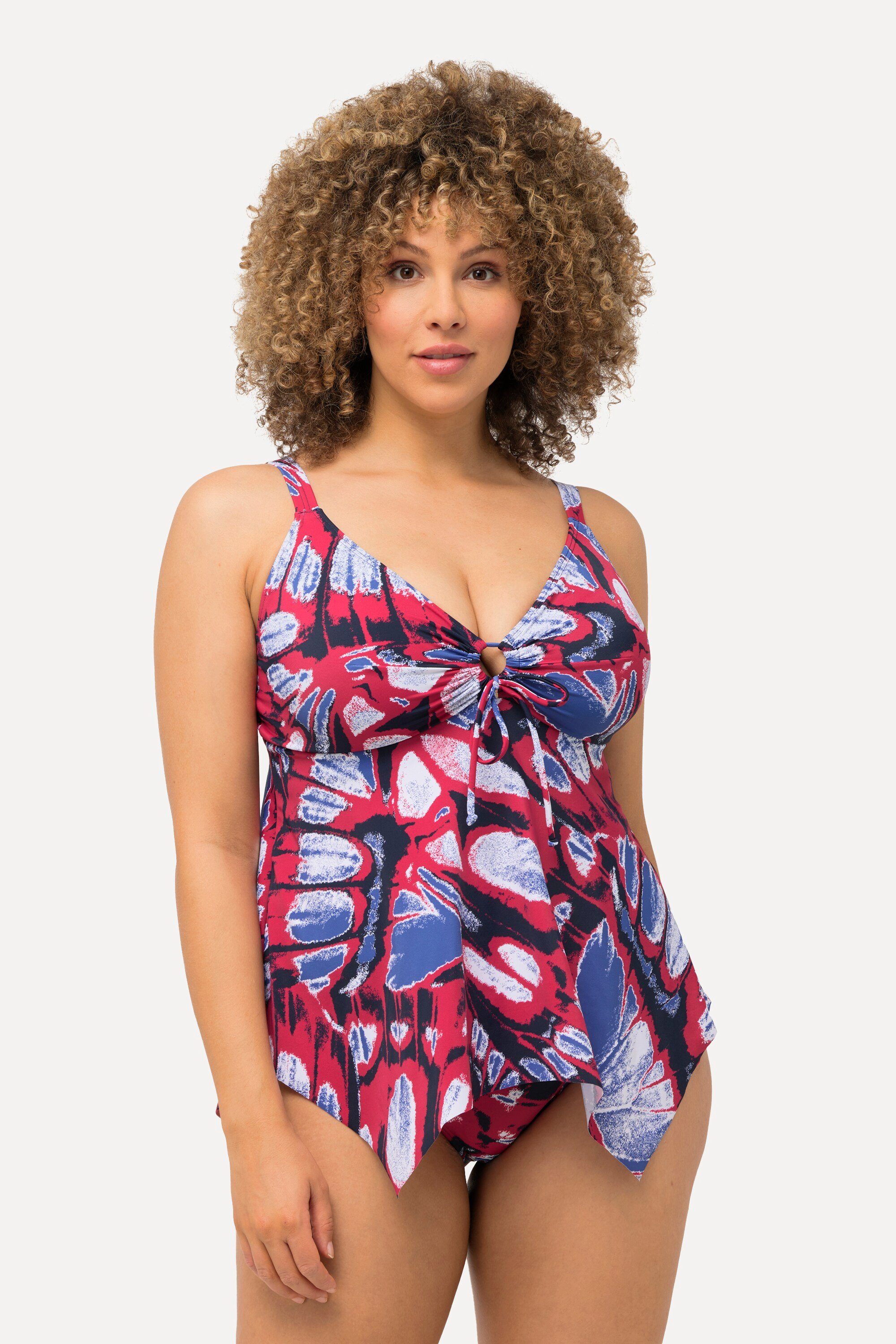 Ulla Popken Tankini Tankini Schmetterlinge Softcups Zipfelsaum