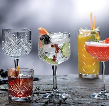 Pasabahce Cocktailglas 440237 Gin Glas „Timeless“ Kristall-Design, Höhe ca. 20 cm, 4er Set