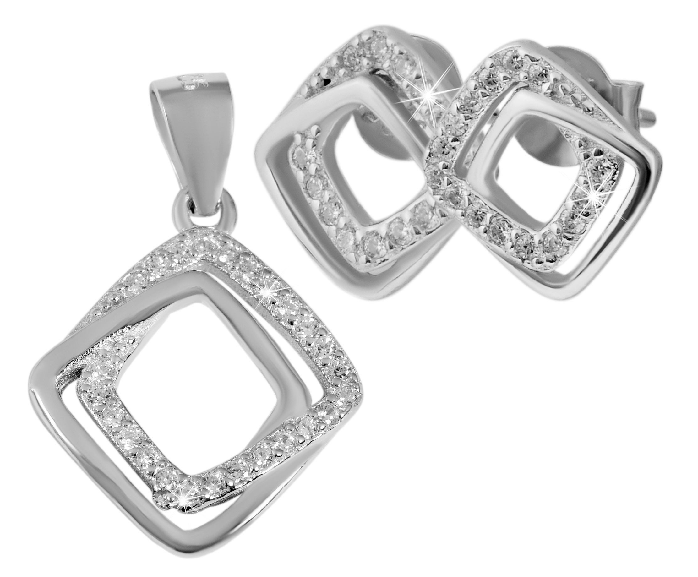 AKZENT Schmuckset Evija Edelstahl silber (inkl. Schmuckbox)