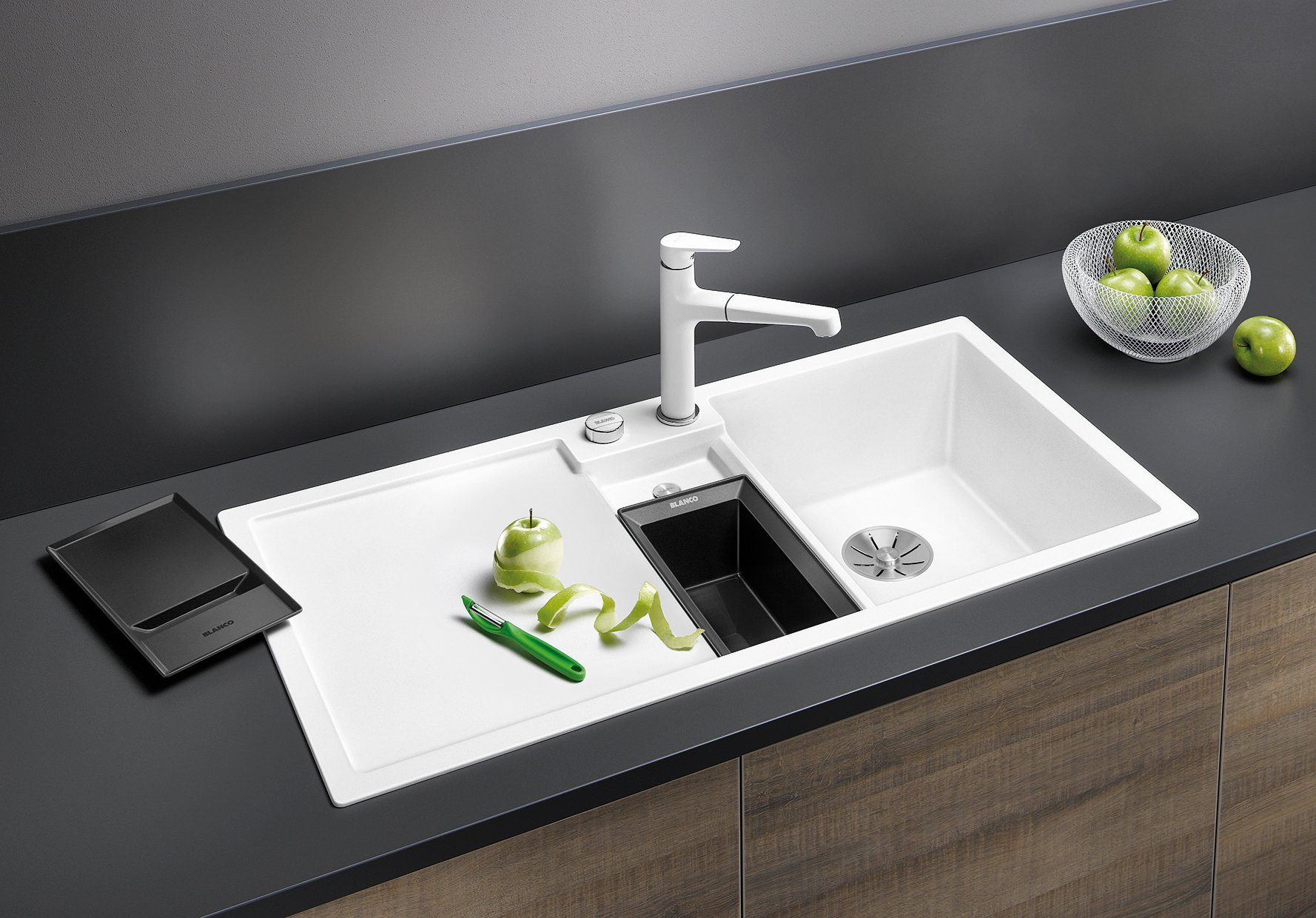 Blanco Granitspüle COLLECTIS 6 S, rechteckig, aus SILGRANIT®, inkl. Depot-Schale mit Deckel
