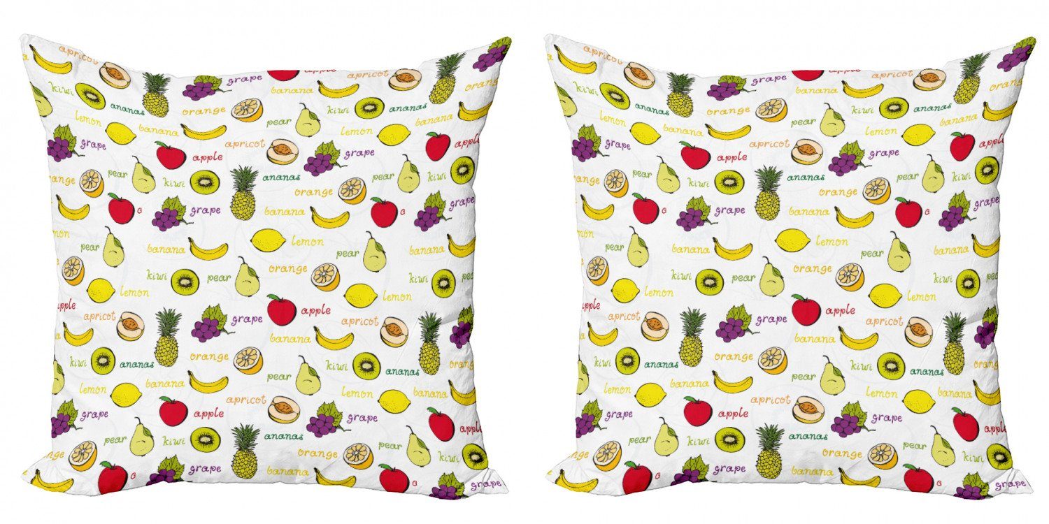 Kissenbezüge Modern Accent Doppelseitiger Digitaldruck, Abakuhaus (2 Stück), Früchte Sommer Frisches Essen